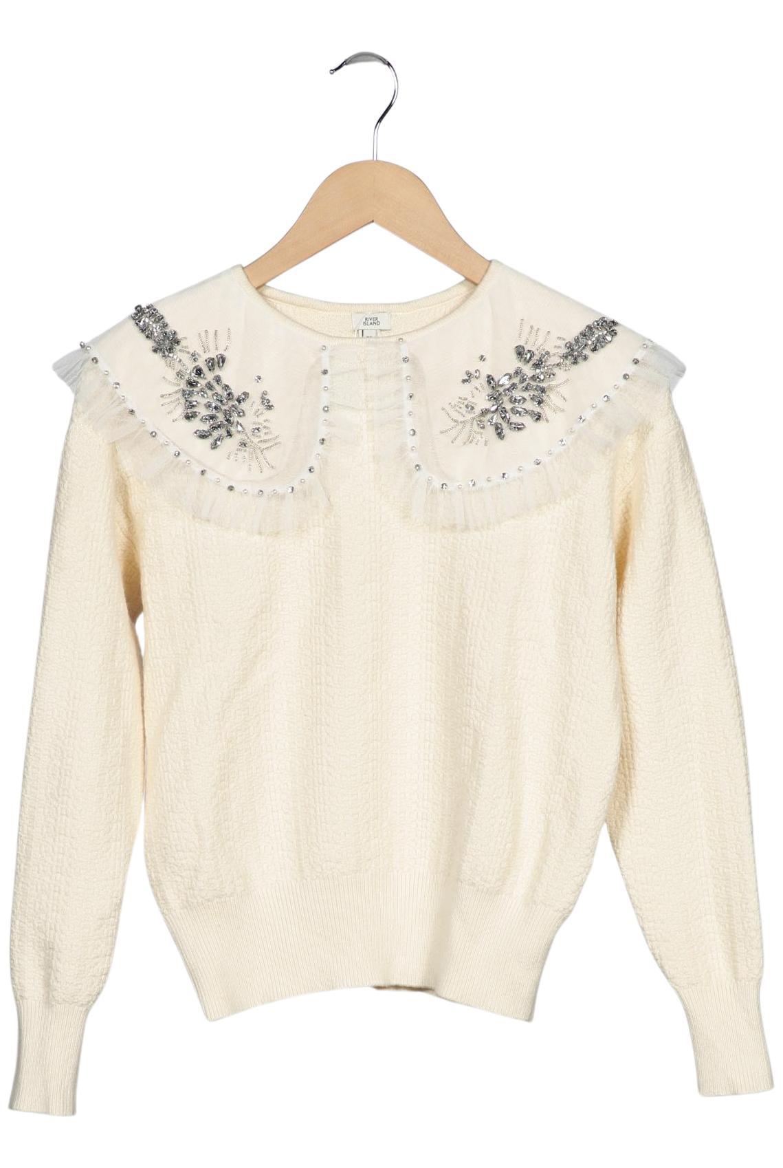 

River Island Damen Pullover, cremeweiß, Gr. 34