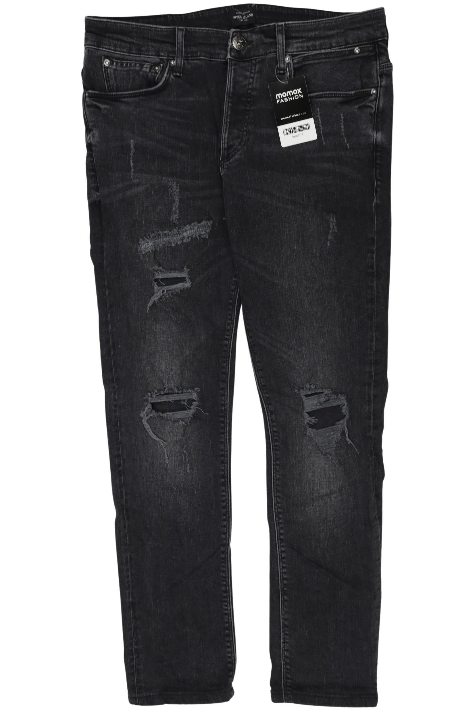 

River Island Herren Jeans, schwarz, Gr. 32