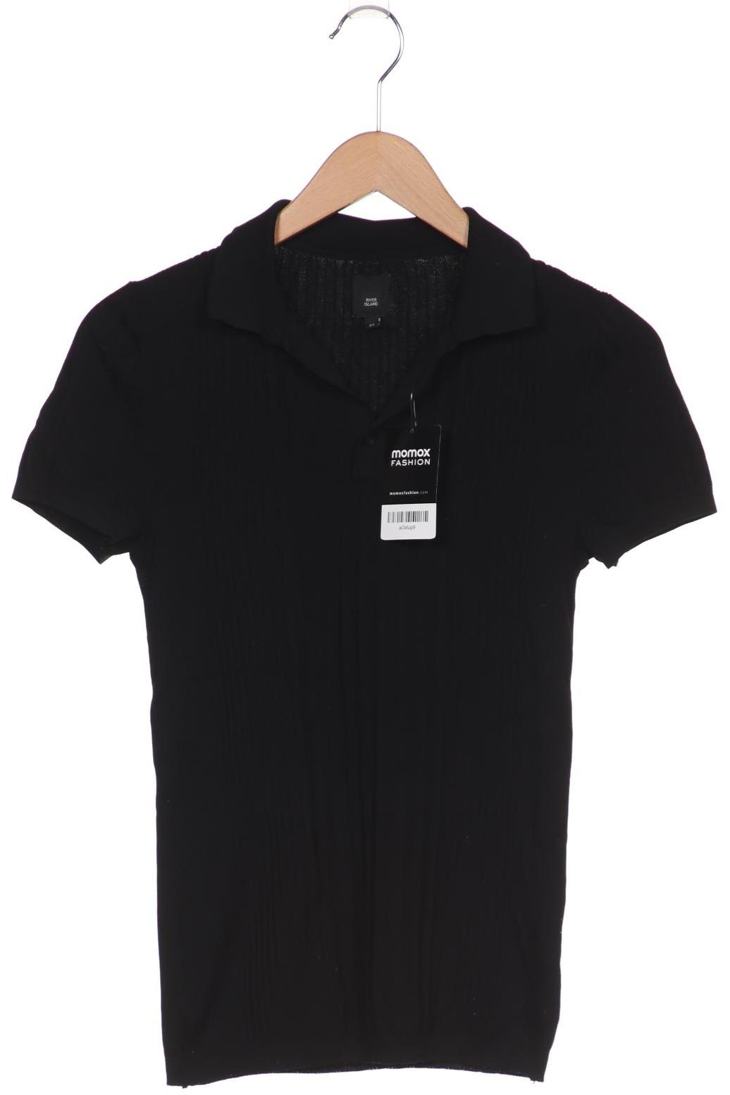 

River Island Herren Poloshirt, schwarz