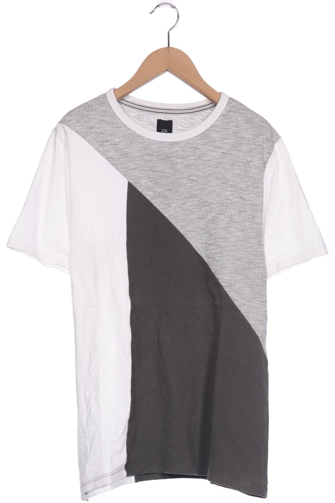 

River Island Herren T-Shirt, grau, Gr. 48