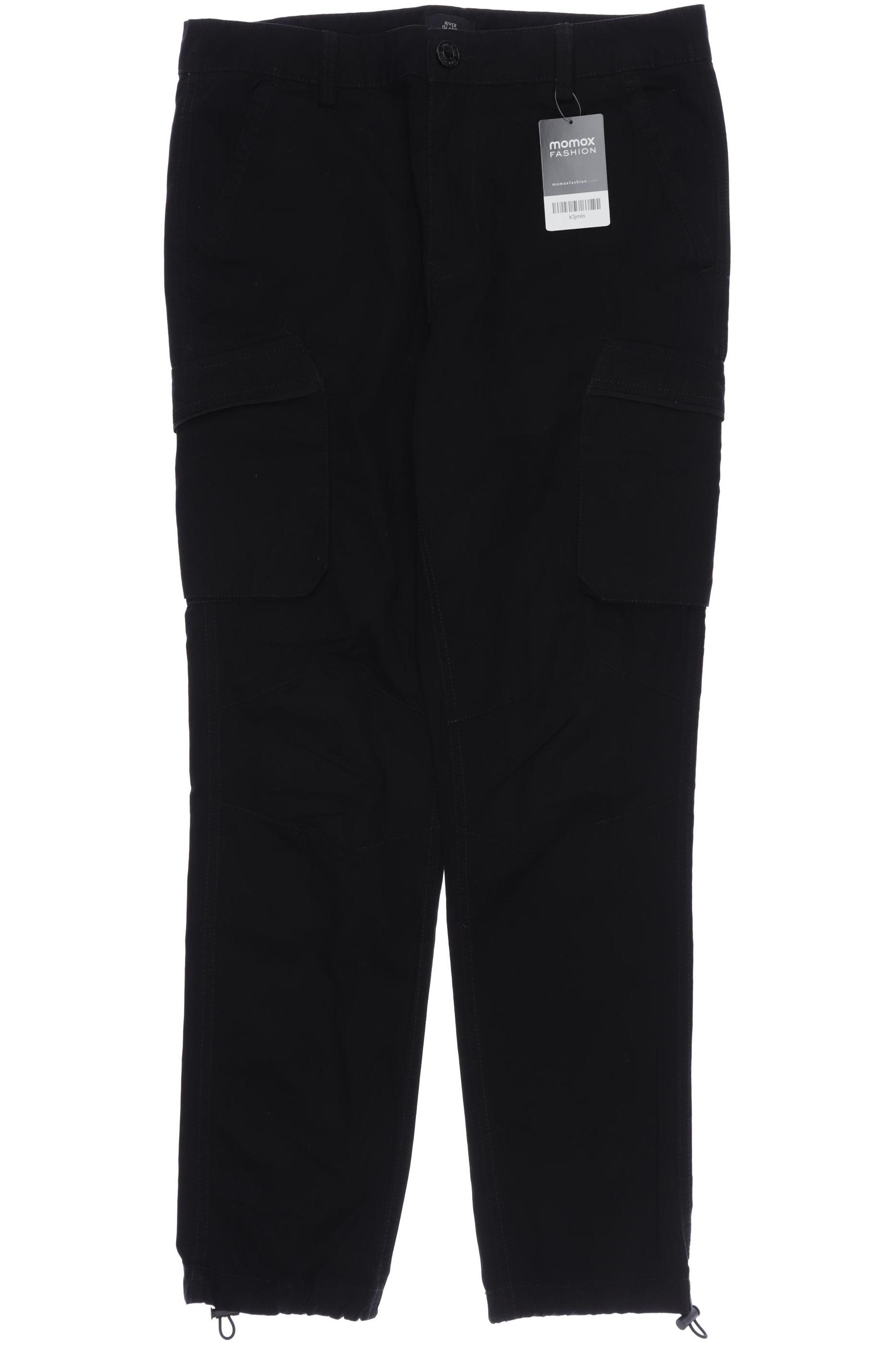 

River Island Herren Stoffhose, schwarz, Gr. 30