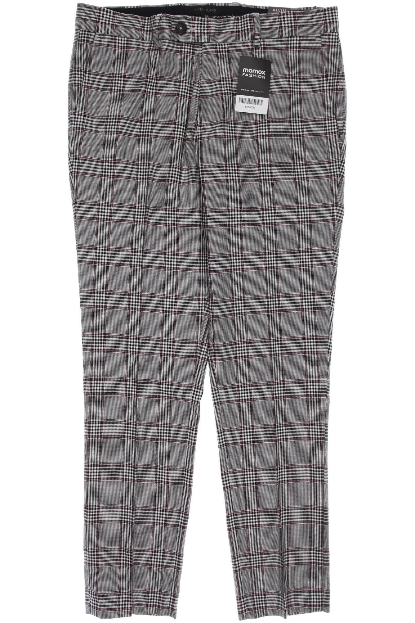 

River Island Herren Stoffhose, grau, Gr. 32