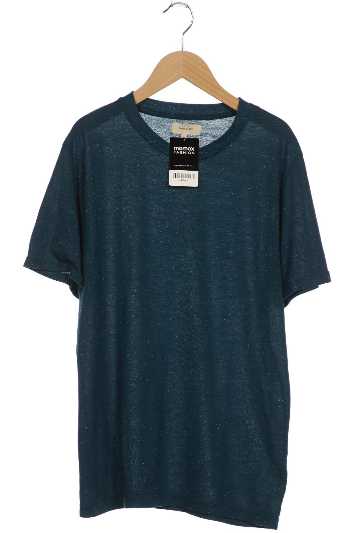 

River Island Herren T-Shirt, türkis, Gr. 48