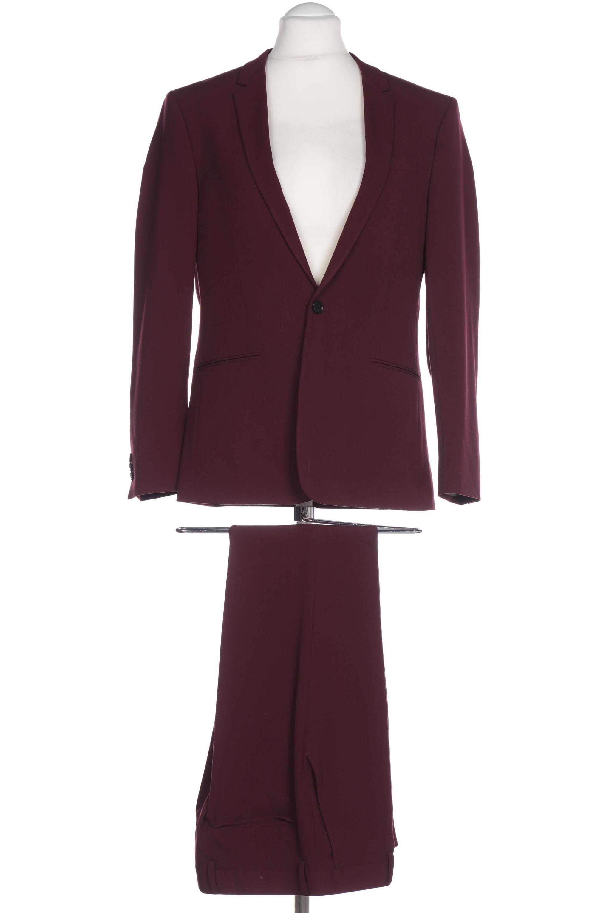 

River Island Herren Anzug, bordeaux, Gr. 54