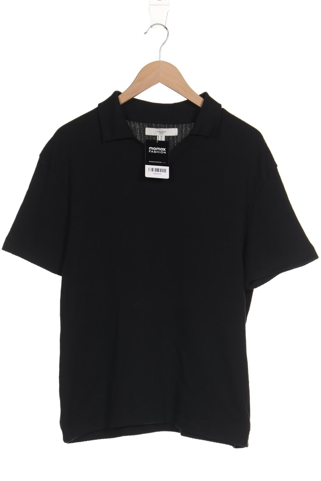 

River Island Herren Poloshirt, schwarz, Gr. 48