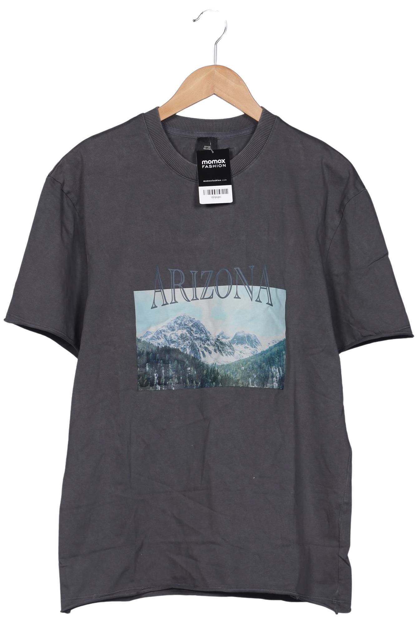

River Island Herren T-Shirt, grau, Gr. 48