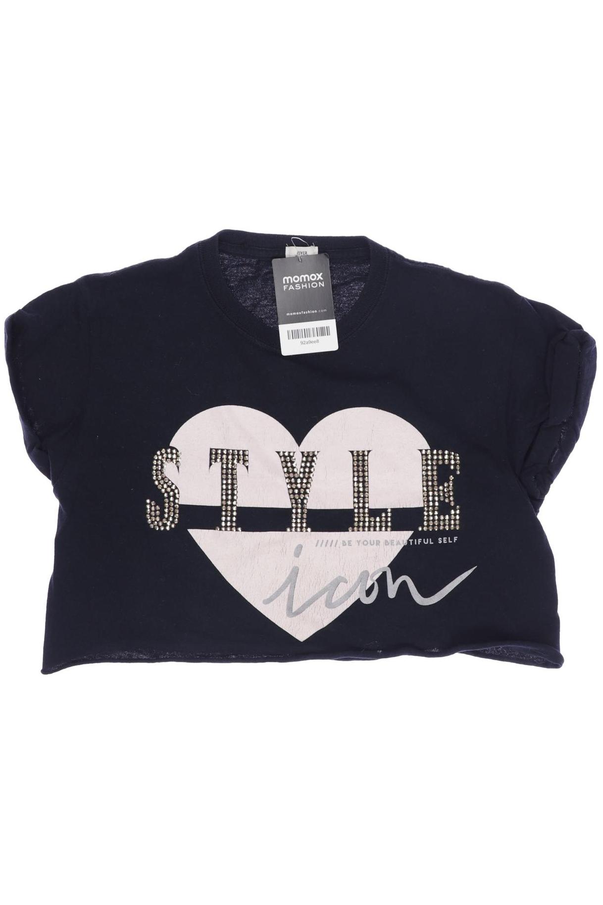 

River Island Damen T-Shirt, marineblau, Gr. 128