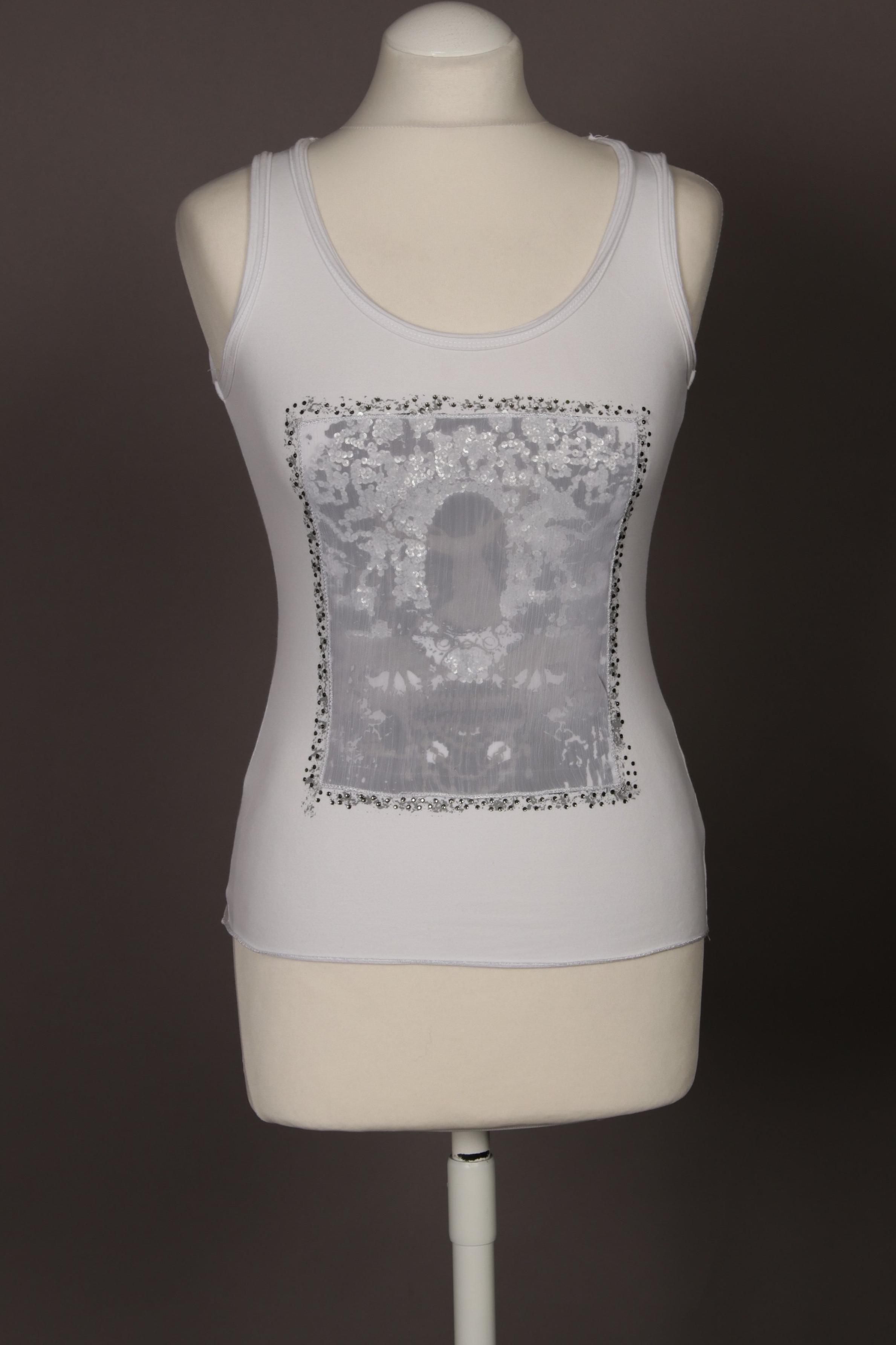 

Rosa Cashmere Damen Top, weiß, Gr.