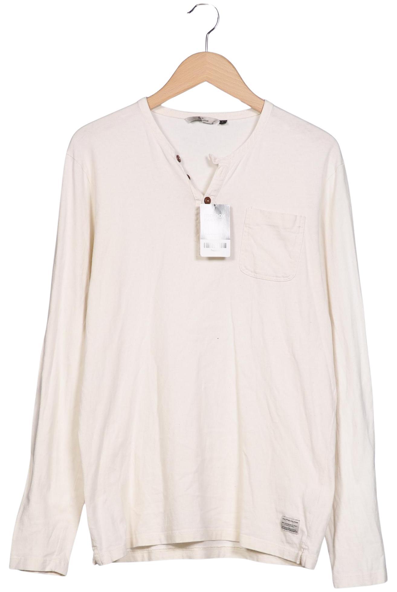 Thumbnail - Rvlt revolution Herren Langarmshirt, cremeweiß, Gr. 52