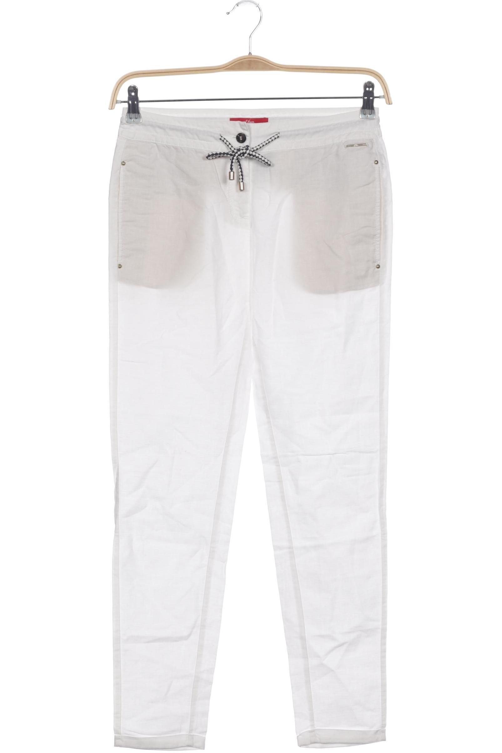

s.Oliver Damen Stoffhose, weiß, Gr. 28