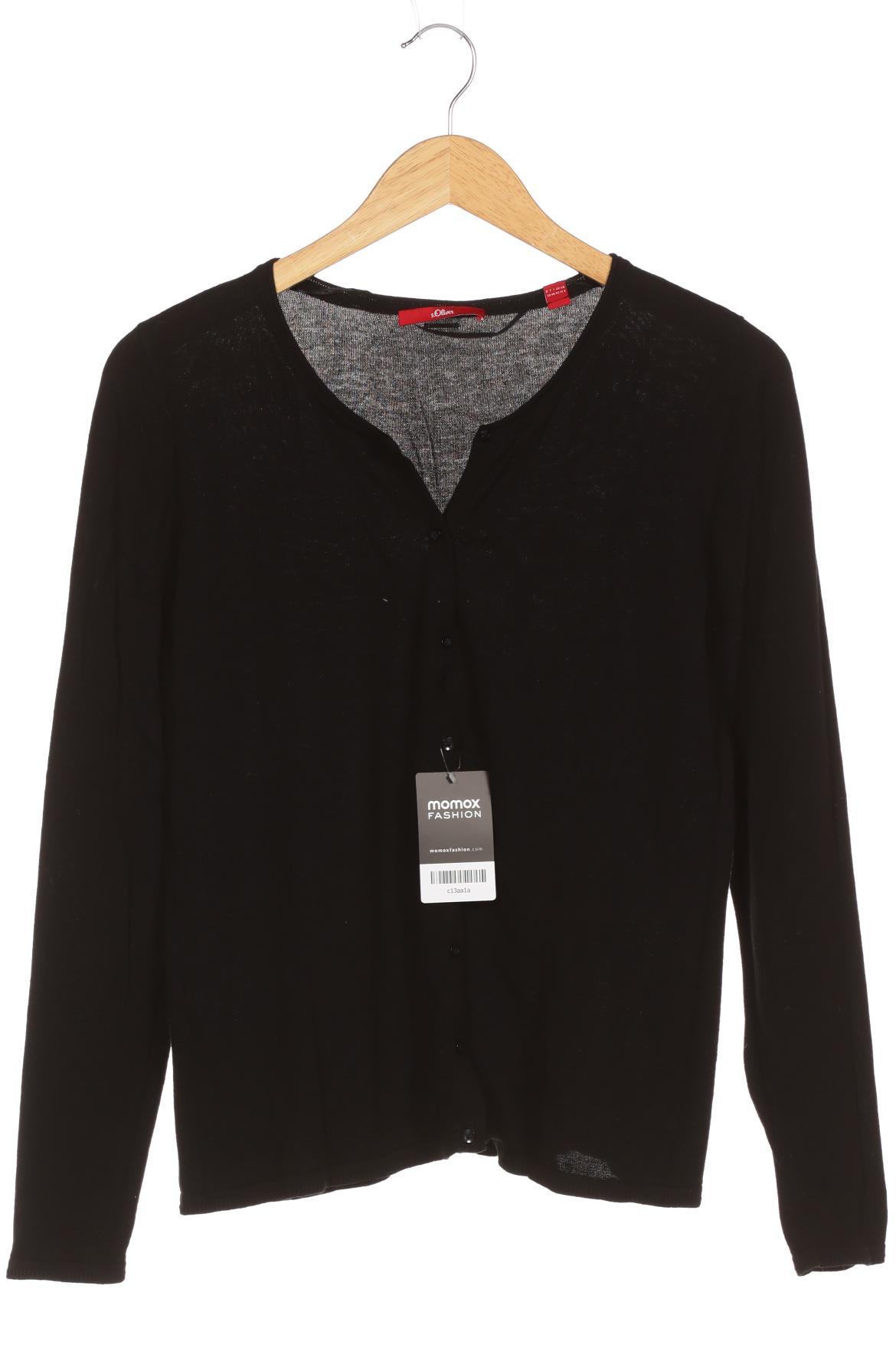 

s.Oliver Damen Strickjacke, schwarz, Gr. 38