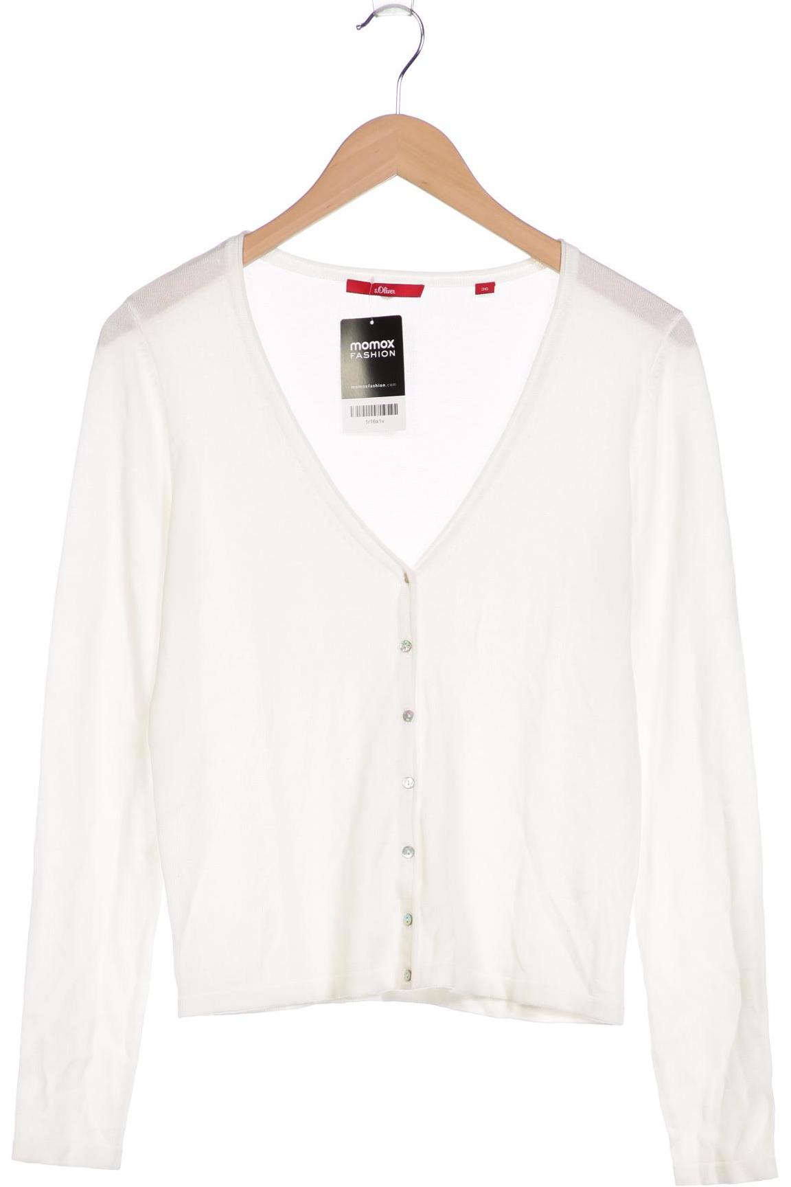 

s.Oliver Damen Strickjacke, weiß, Gr. 36