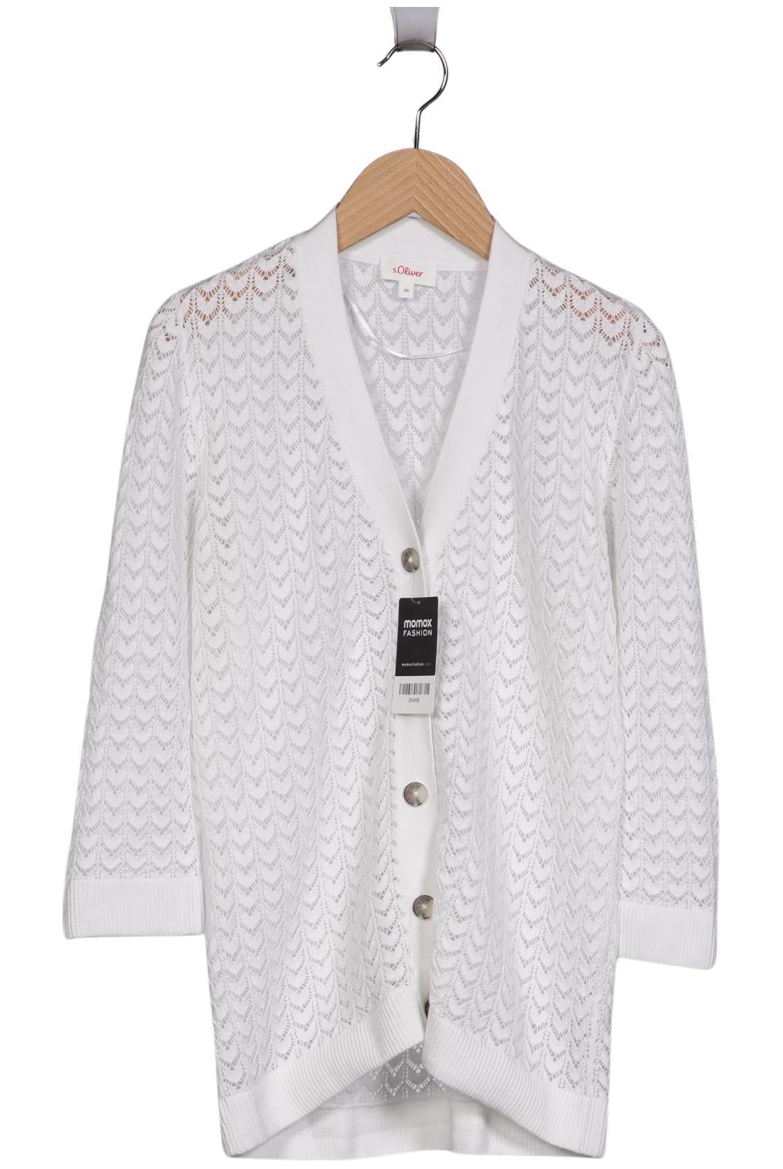 

s.Oliver Damen Strickjacke, weiß, Gr. 38