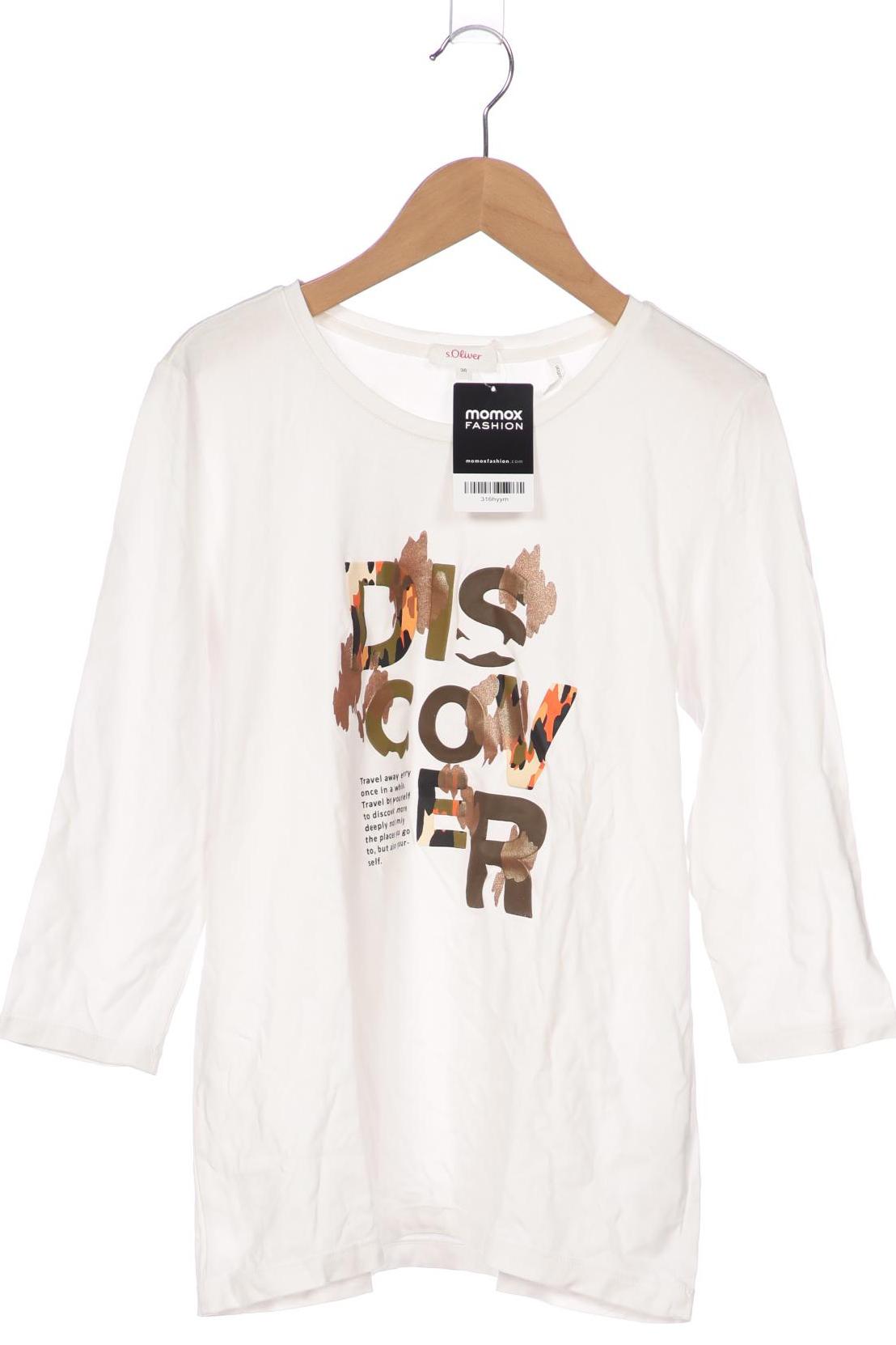 

s.Oliver Damen Langarmshirt, weiß, Gr. 36