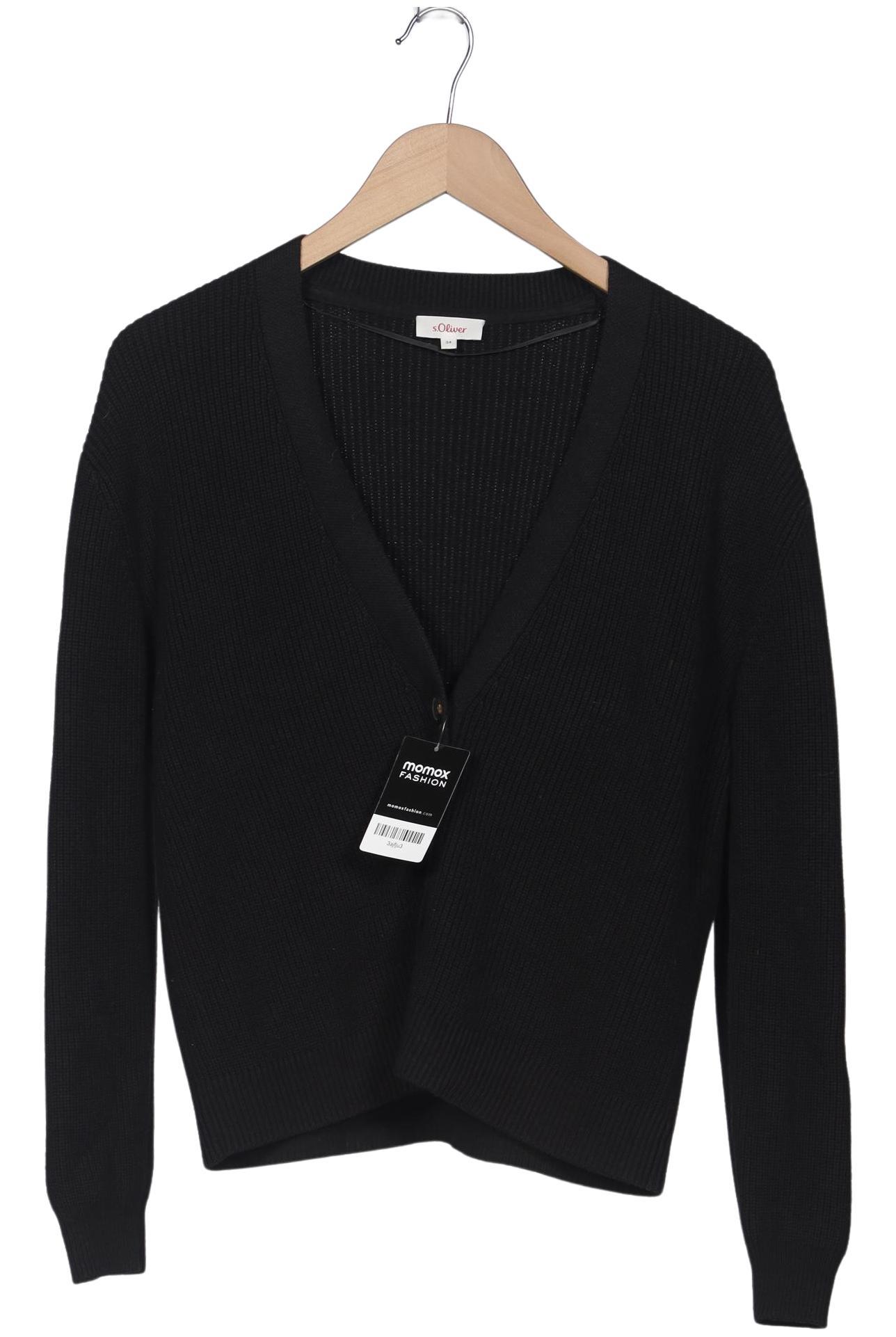 

s.Oliver Damen Strickjacke, schwarz, Gr. 34