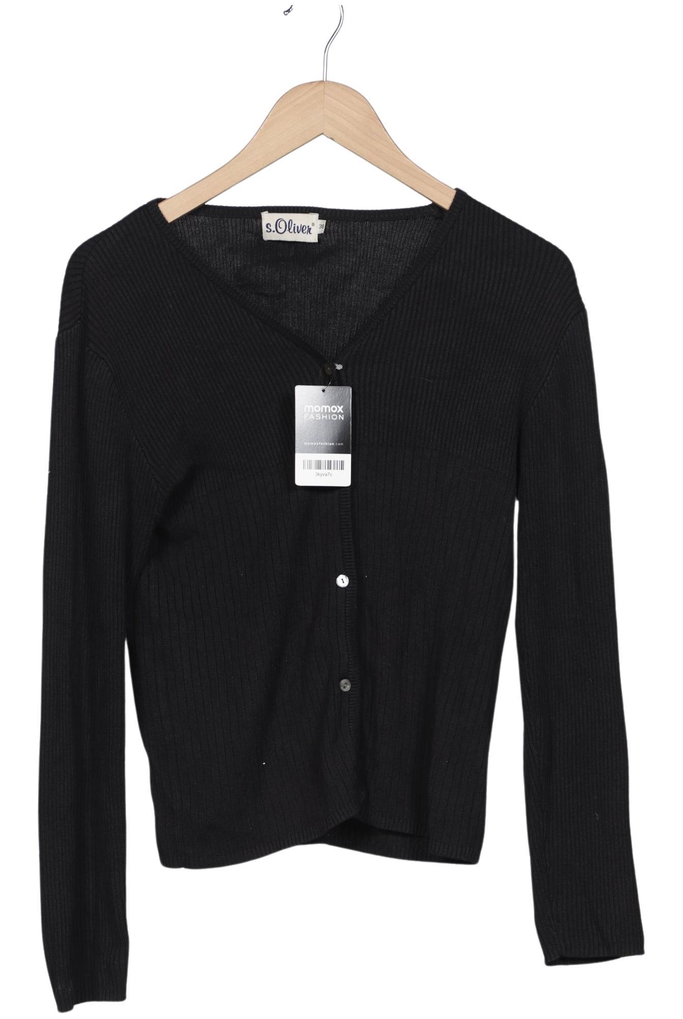 

s.Oliver Damen Strickjacke, schwarz, Gr. 38