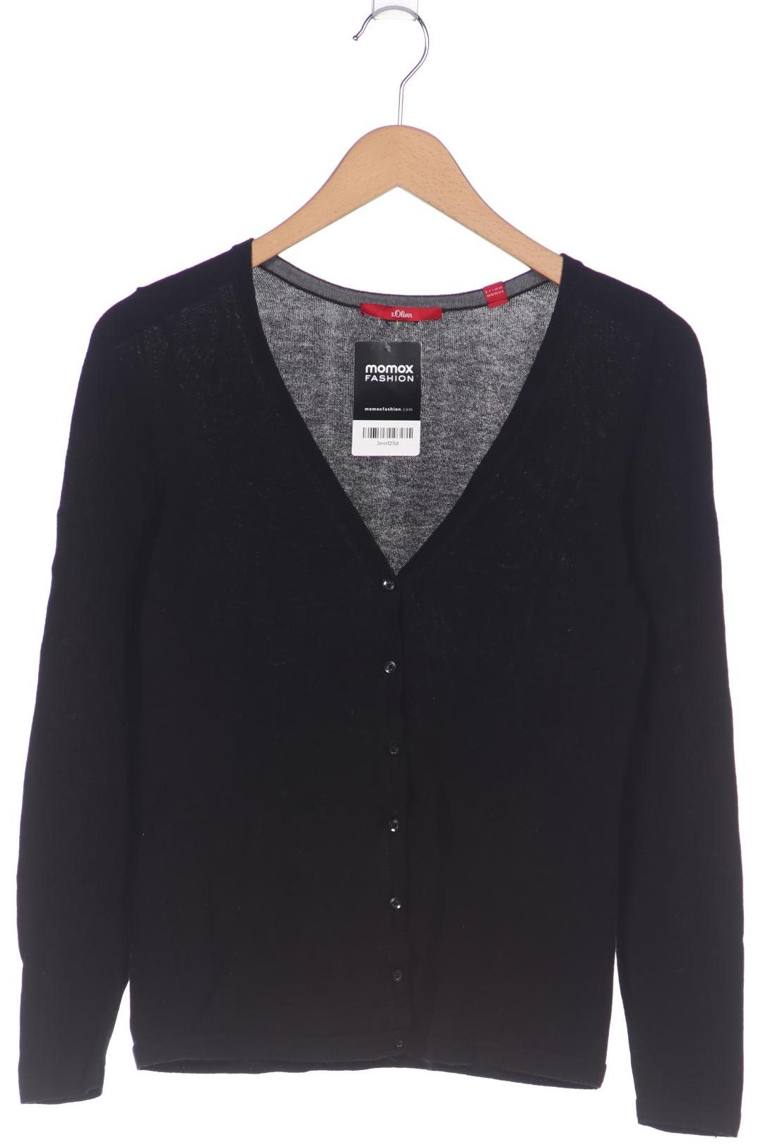 

s.Oliver Damen Strickjacke, schwarz, Gr. 38