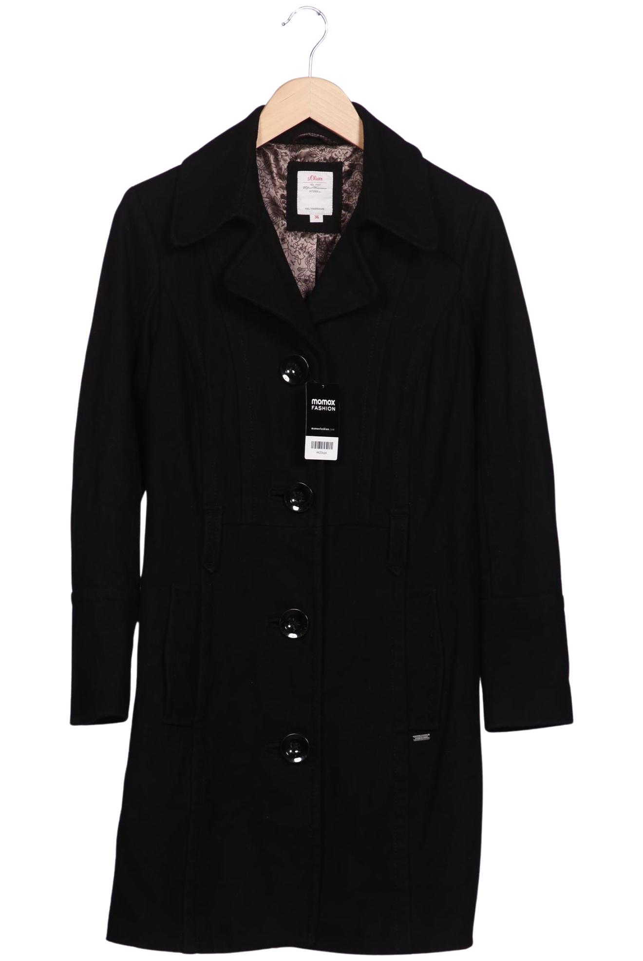 

s.Oliver Damen Mantel, schwarz, Gr. 36