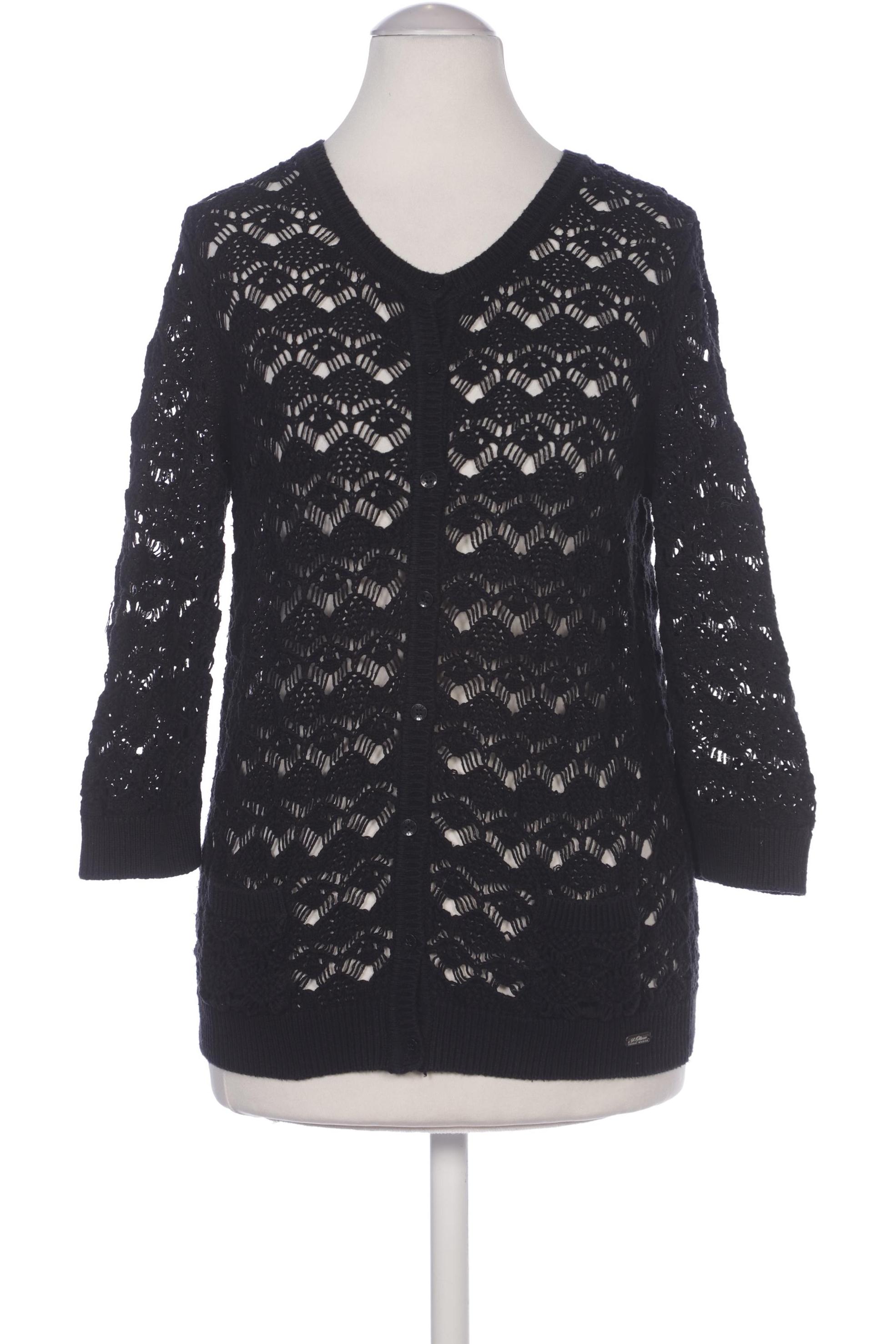 

s.Oliver Damen Strickjacke, schwarz, Gr. 36