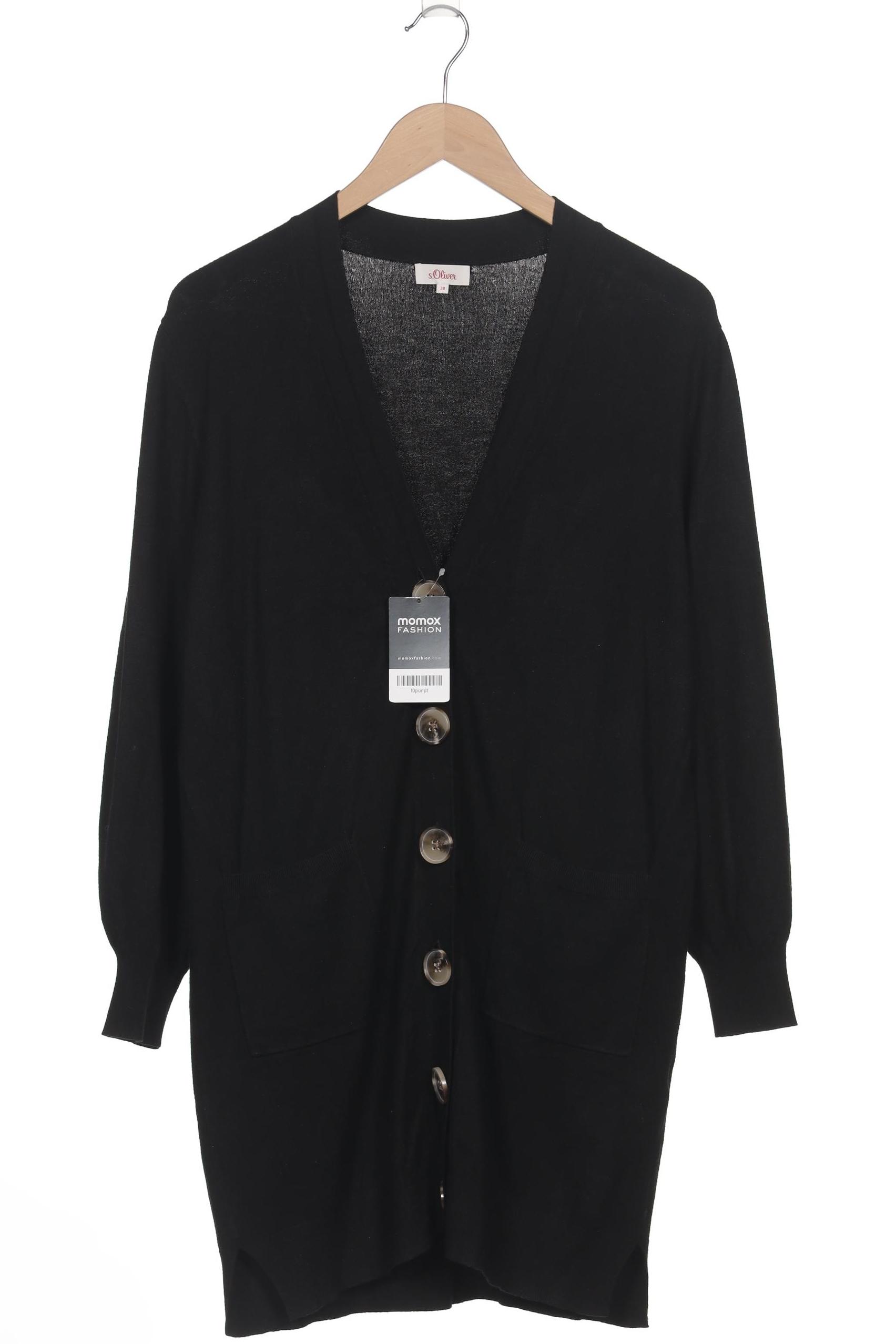 

s.Oliver Damen Strickjacke, schwarz, Gr. 38