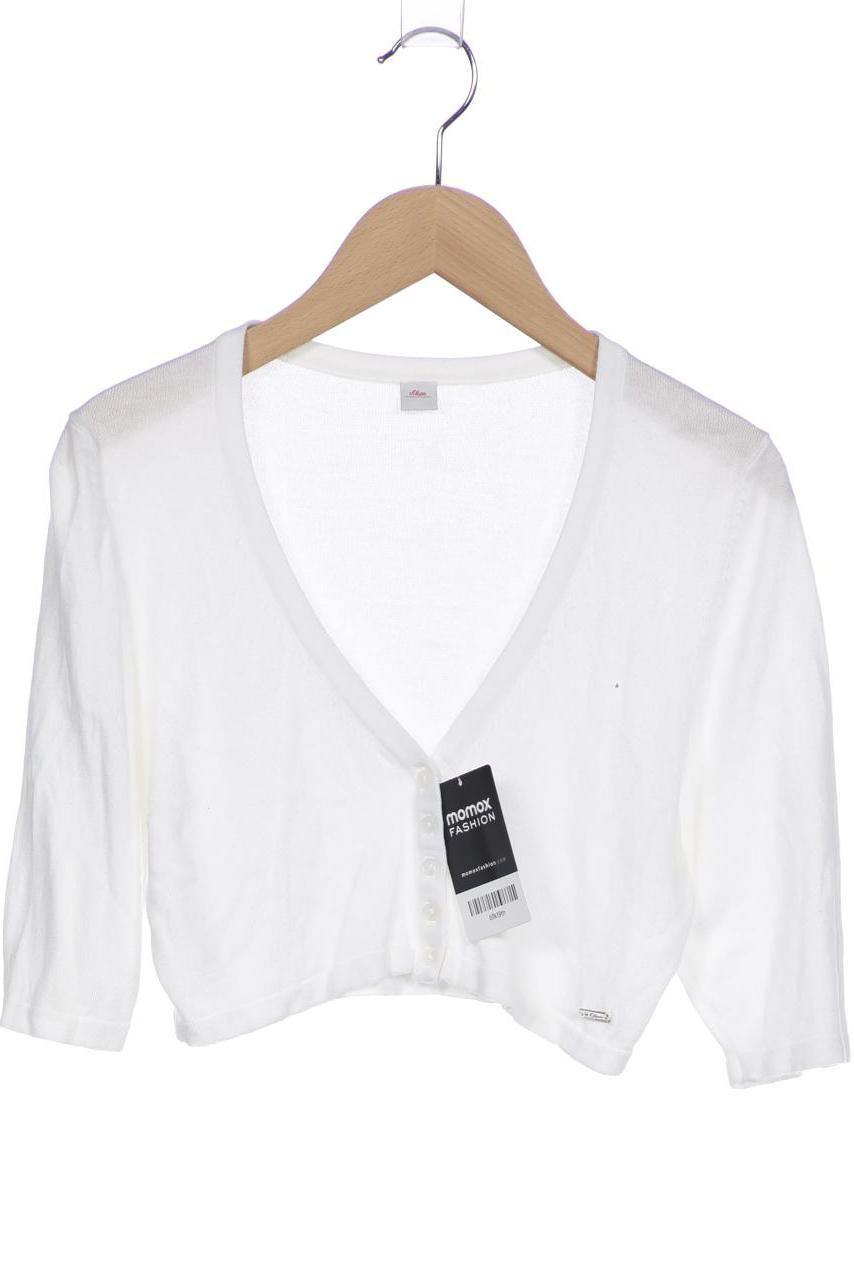 

s.Oliver Damen Strickjacke, weiß, Gr. 36