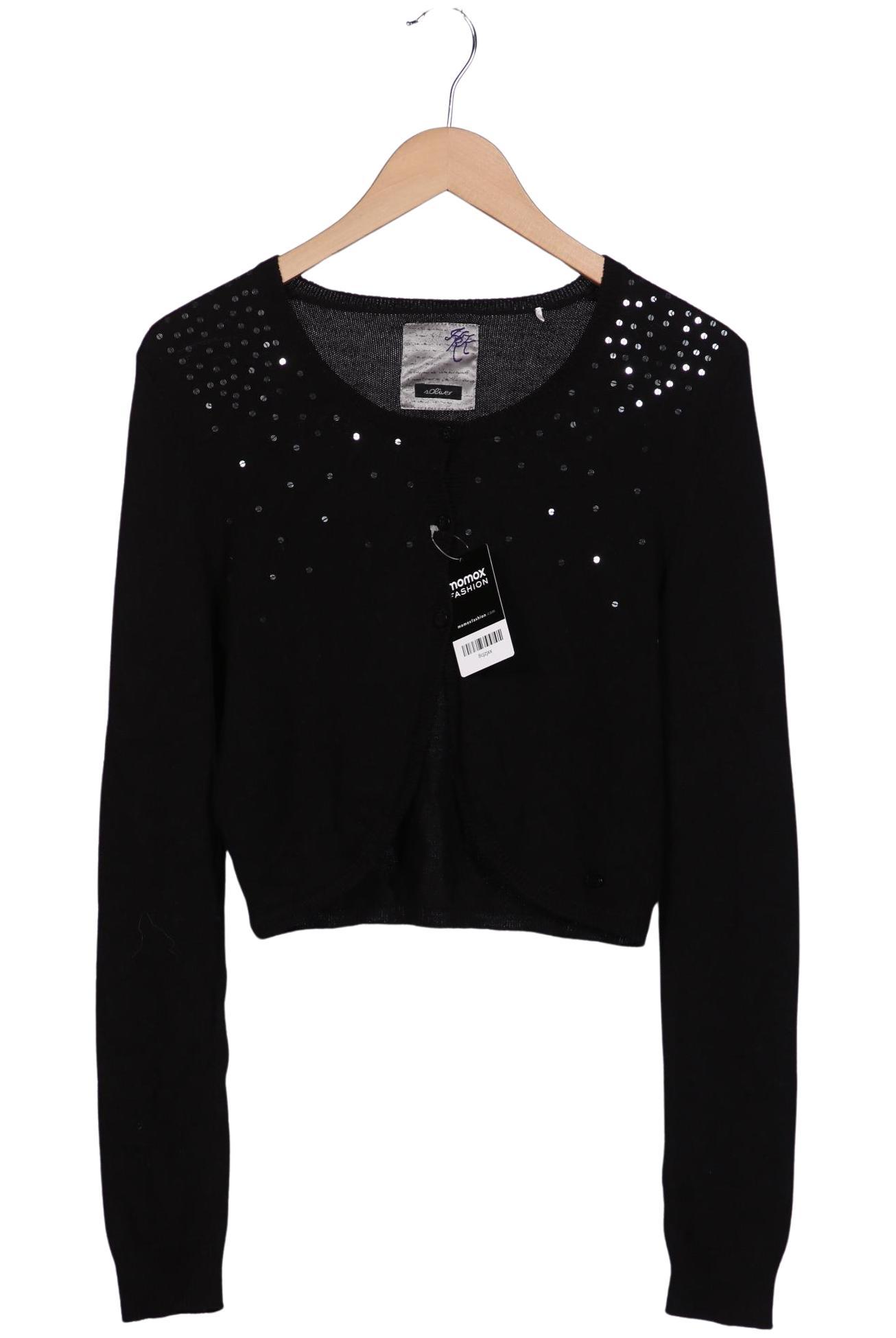 

s.Oliver Damen Strickjacke, schwarz, Gr. 38