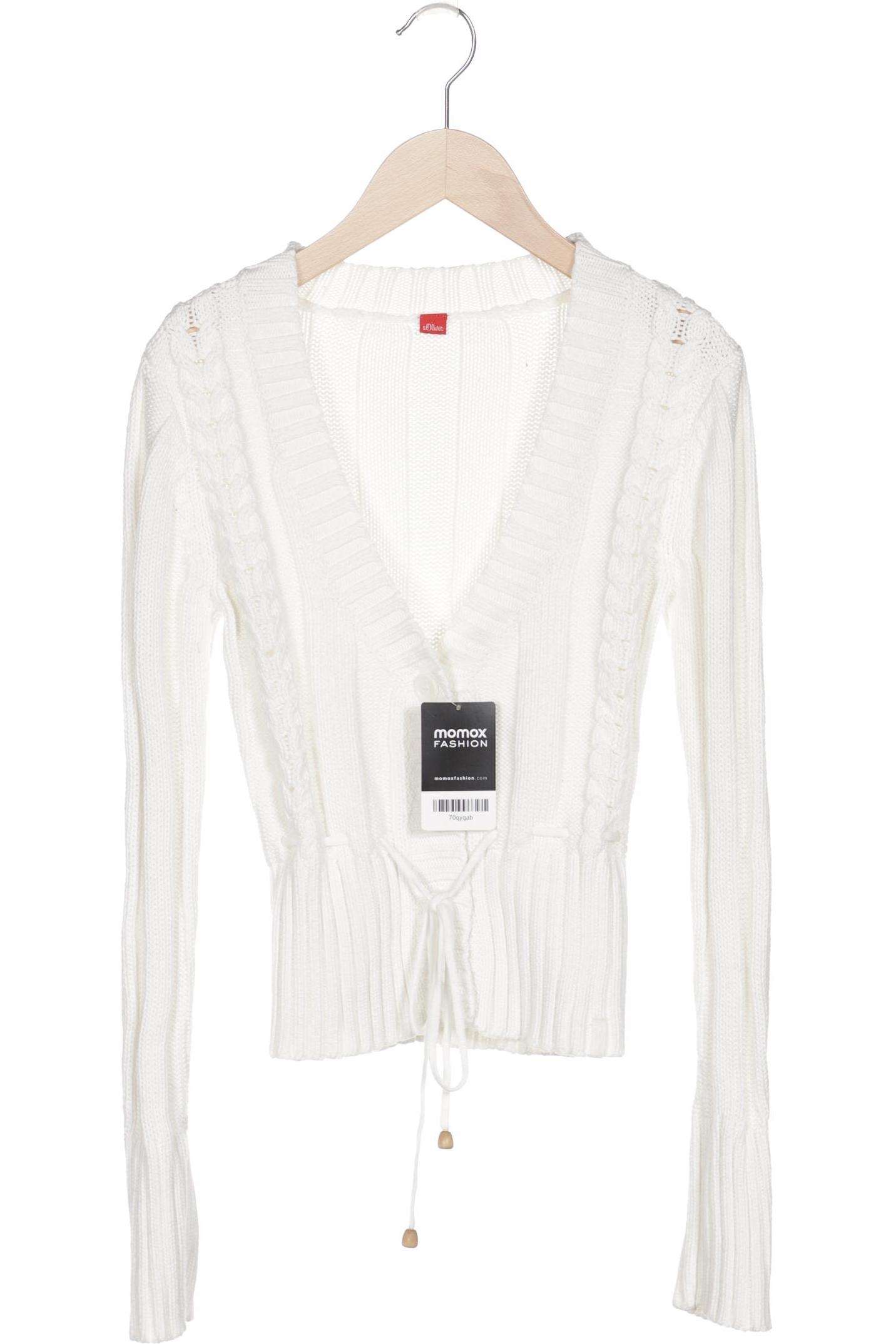 

s.Oliver Damen Strickjacke, weiß, Gr. 36