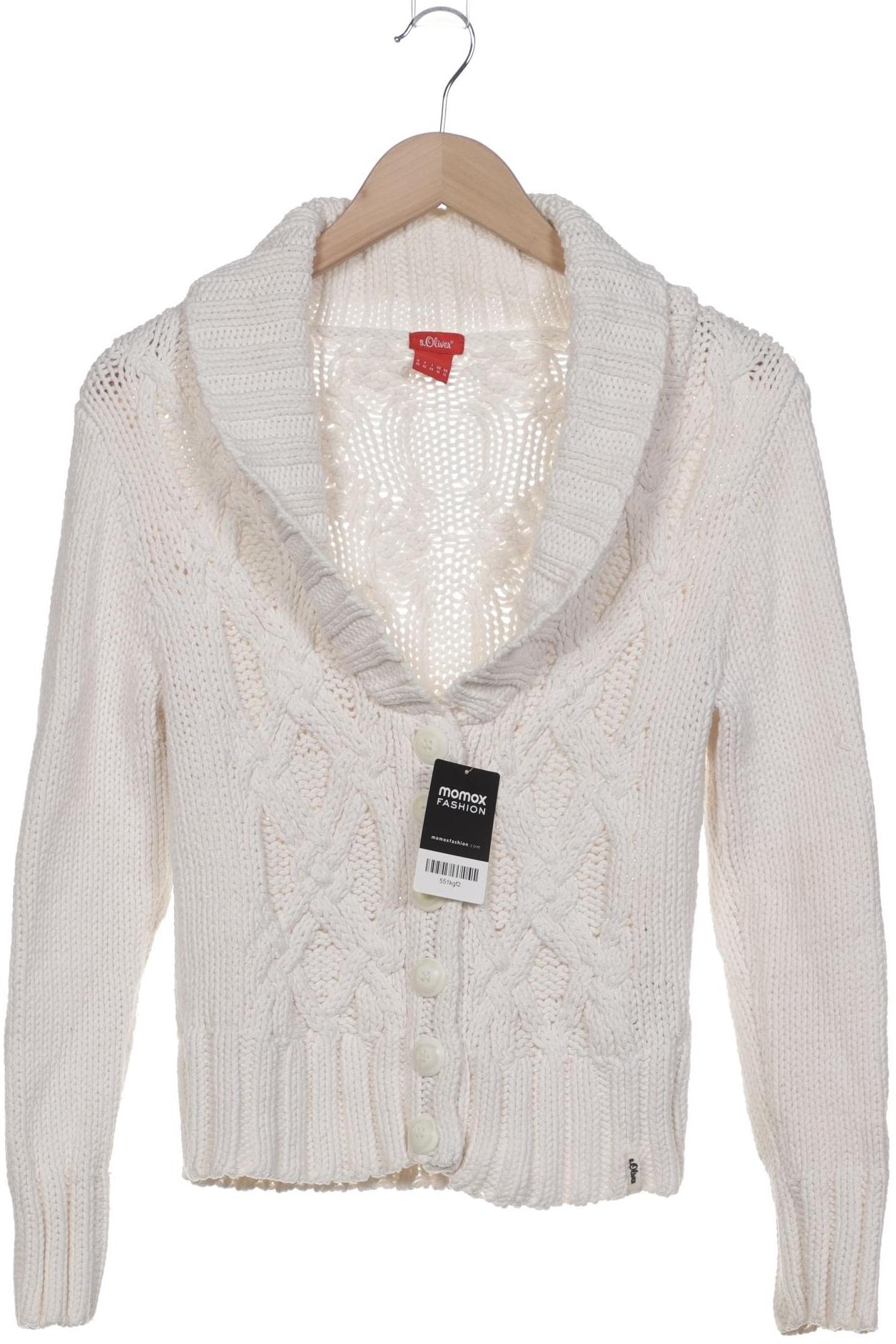 

s.Oliver Damen Strickjacke, weiß, Gr. 40