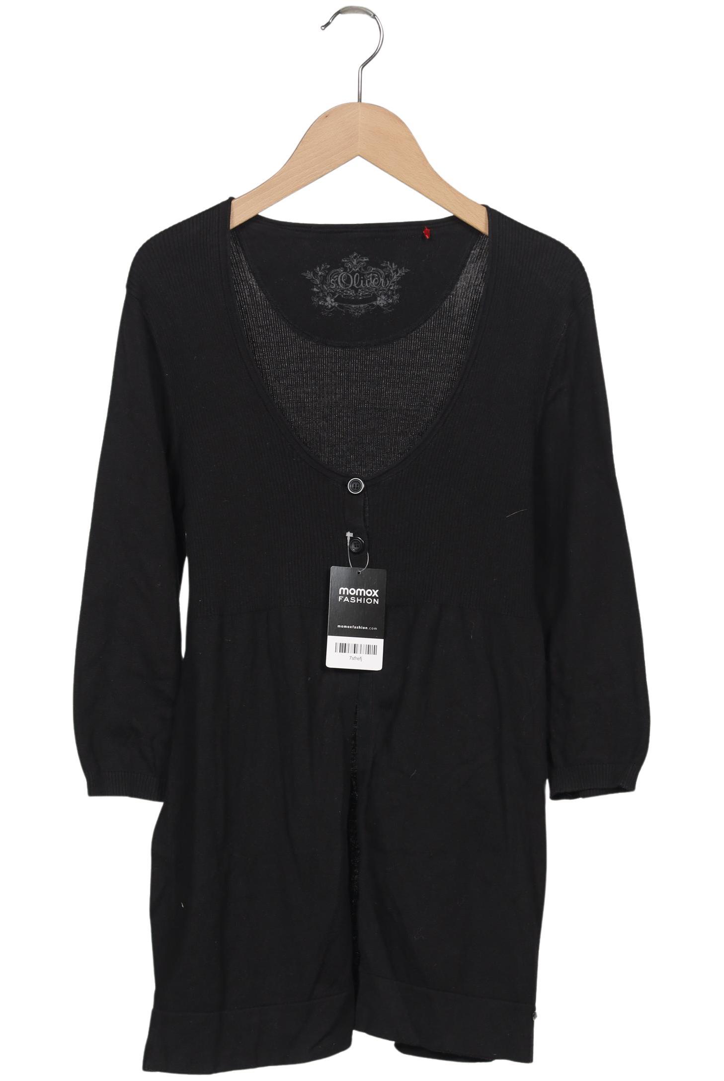 

s.Oliver Damen Strickjacke, schwarz, Gr. 38