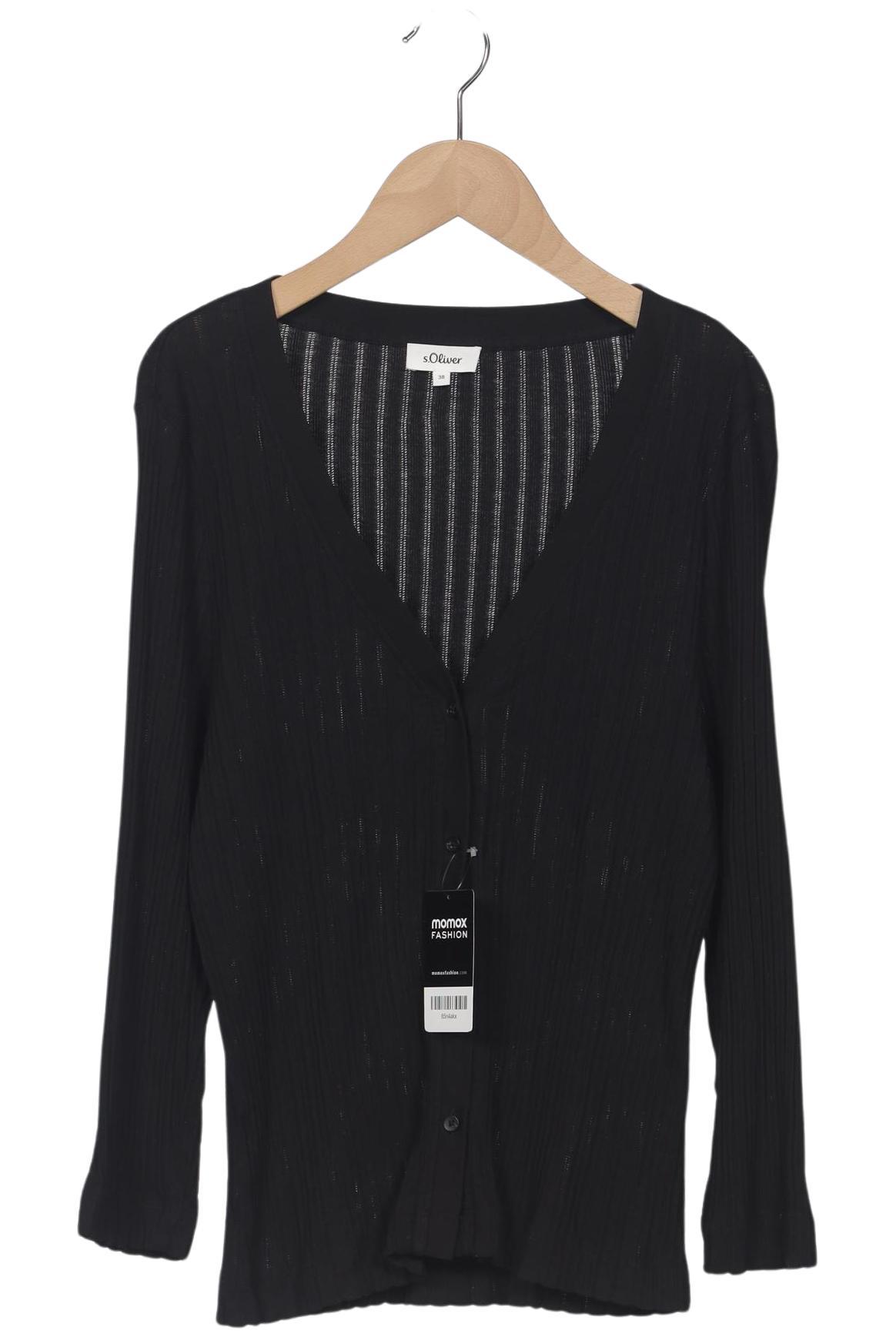 

s.Oliver Damen Strickjacke, schwarz, Gr. 36