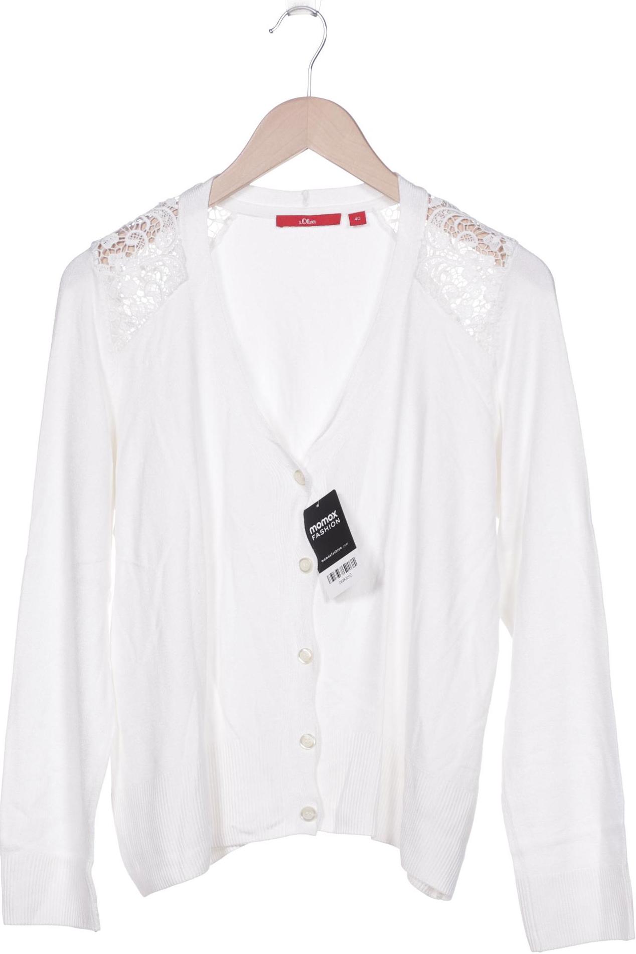

s.Oliver Damen Strickjacke, weiß, Gr. 40