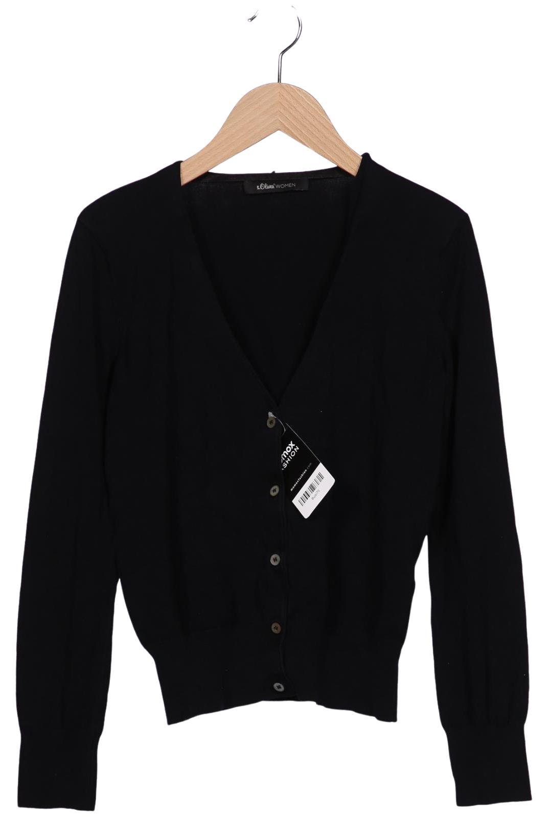 

s.Oliver Damen Strickjacke, schwarz, Gr. 36