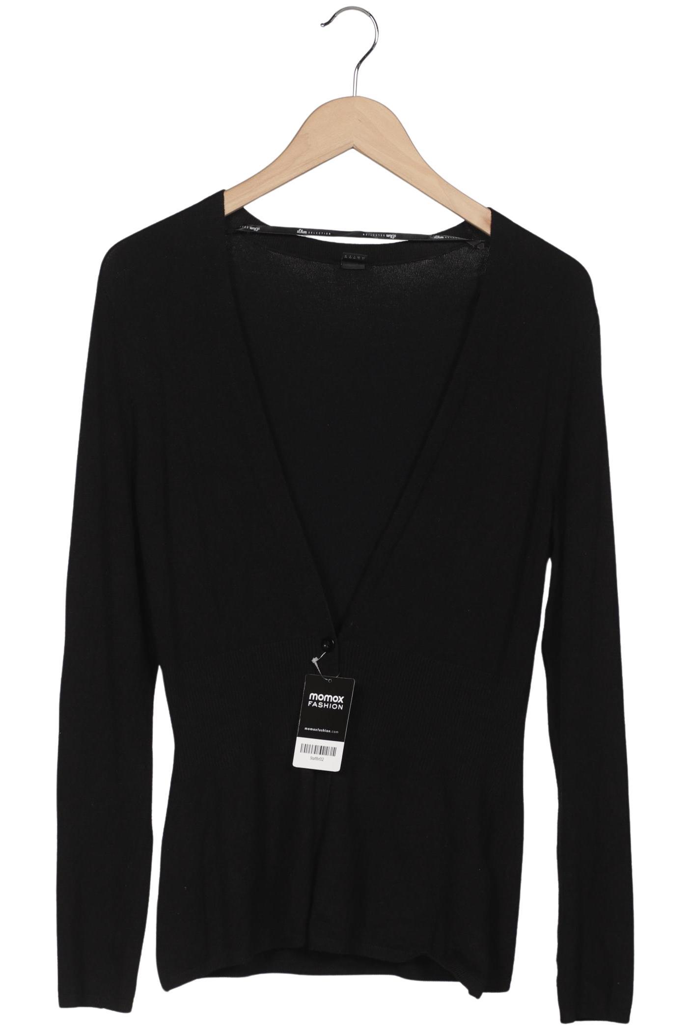 

s.Oliver Damen Strickjacke, schwarz, Gr. 38