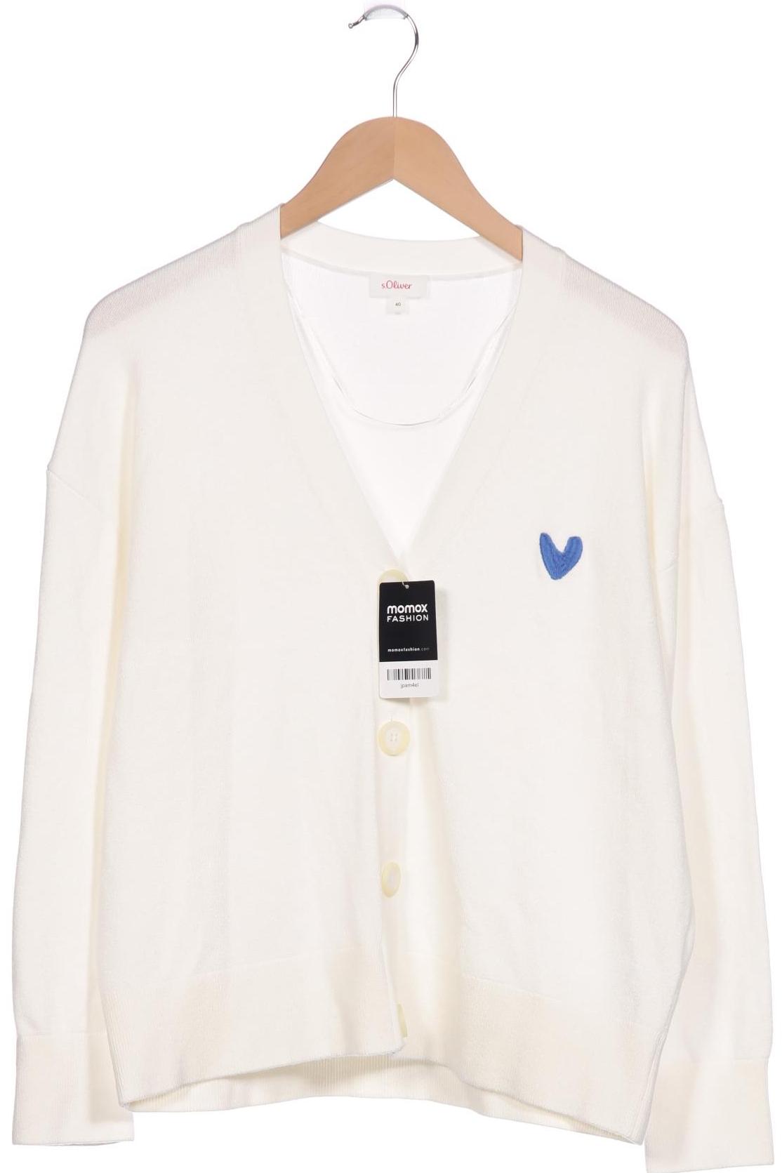 

s.Oliver Damen Strickjacke, weiß, Gr. 40