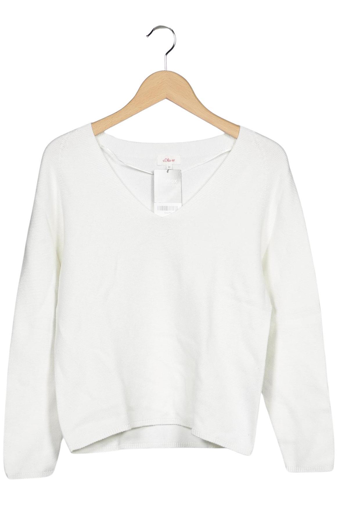

s.Oliver Damen Pullover, weiß, Gr. 34