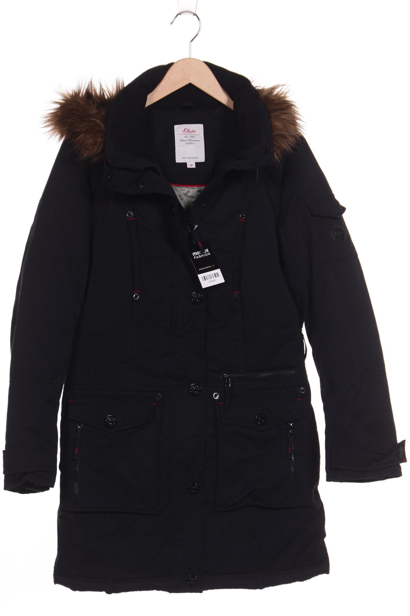 

s.Oliver Damen Mantel, schwarz, Gr. 38