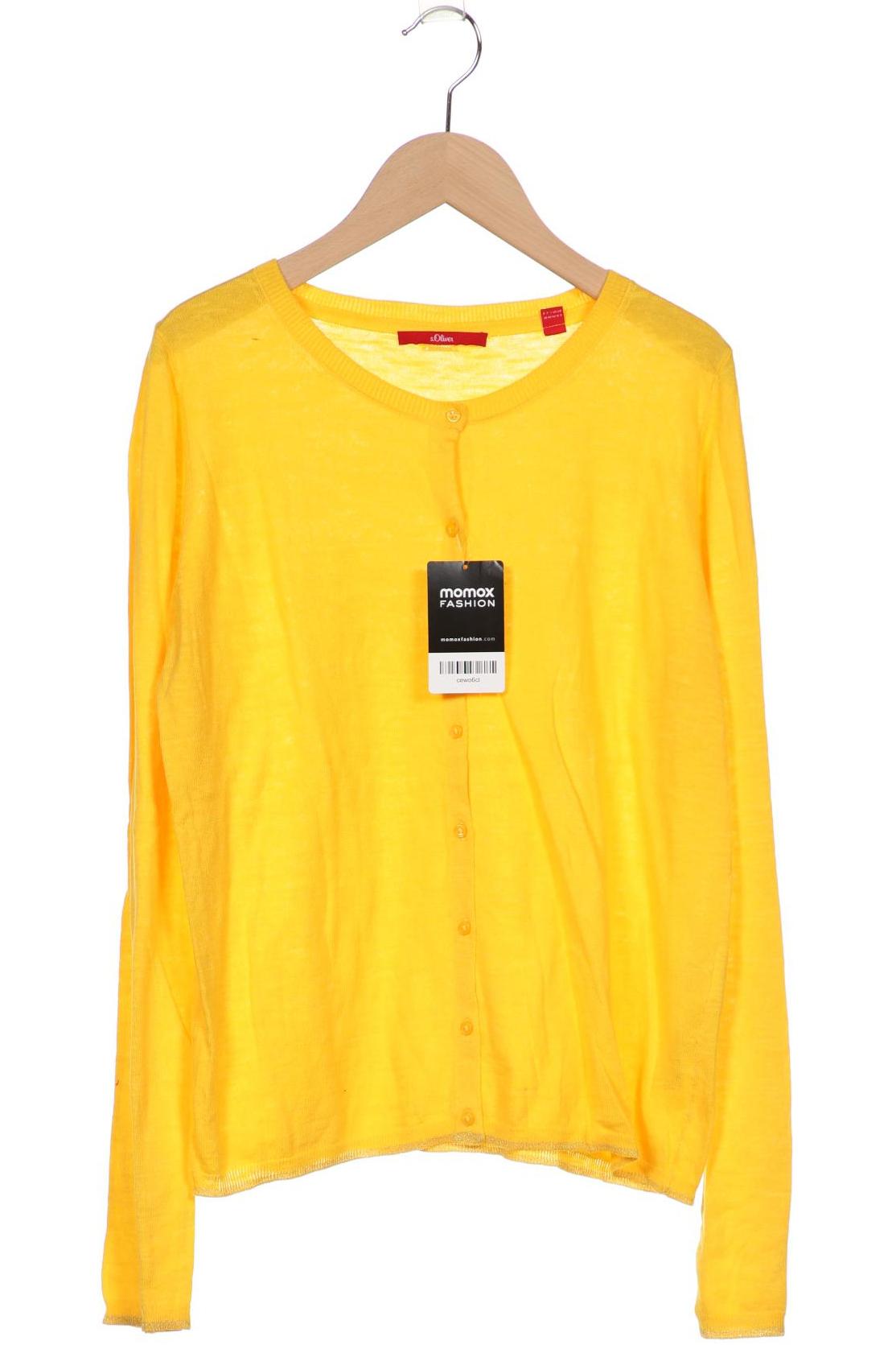 

s.Oliver Damen Strickjacke, gelb, Gr. 38