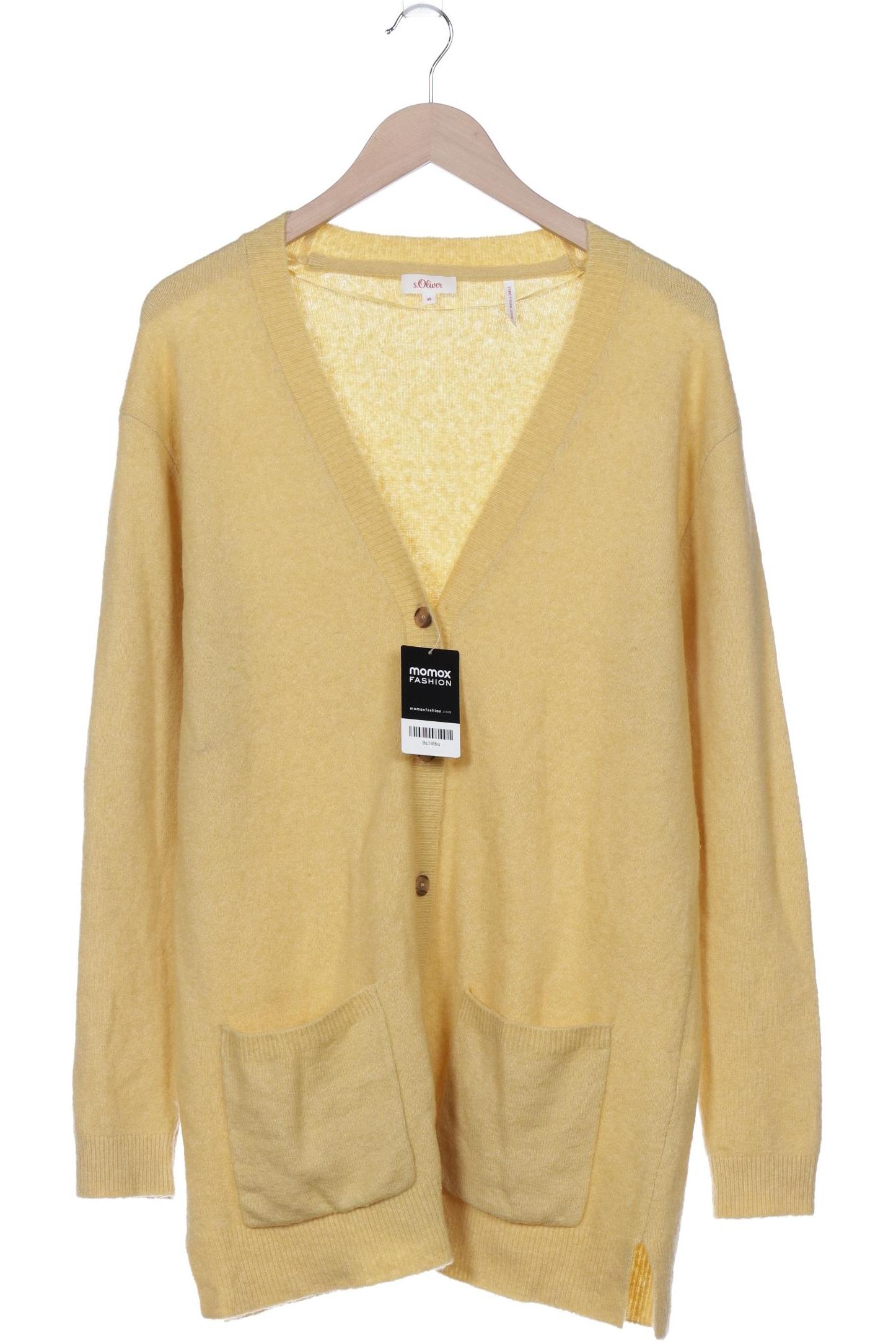 

s.Oliver Damen Strickjacke, gelb, Gr. 38