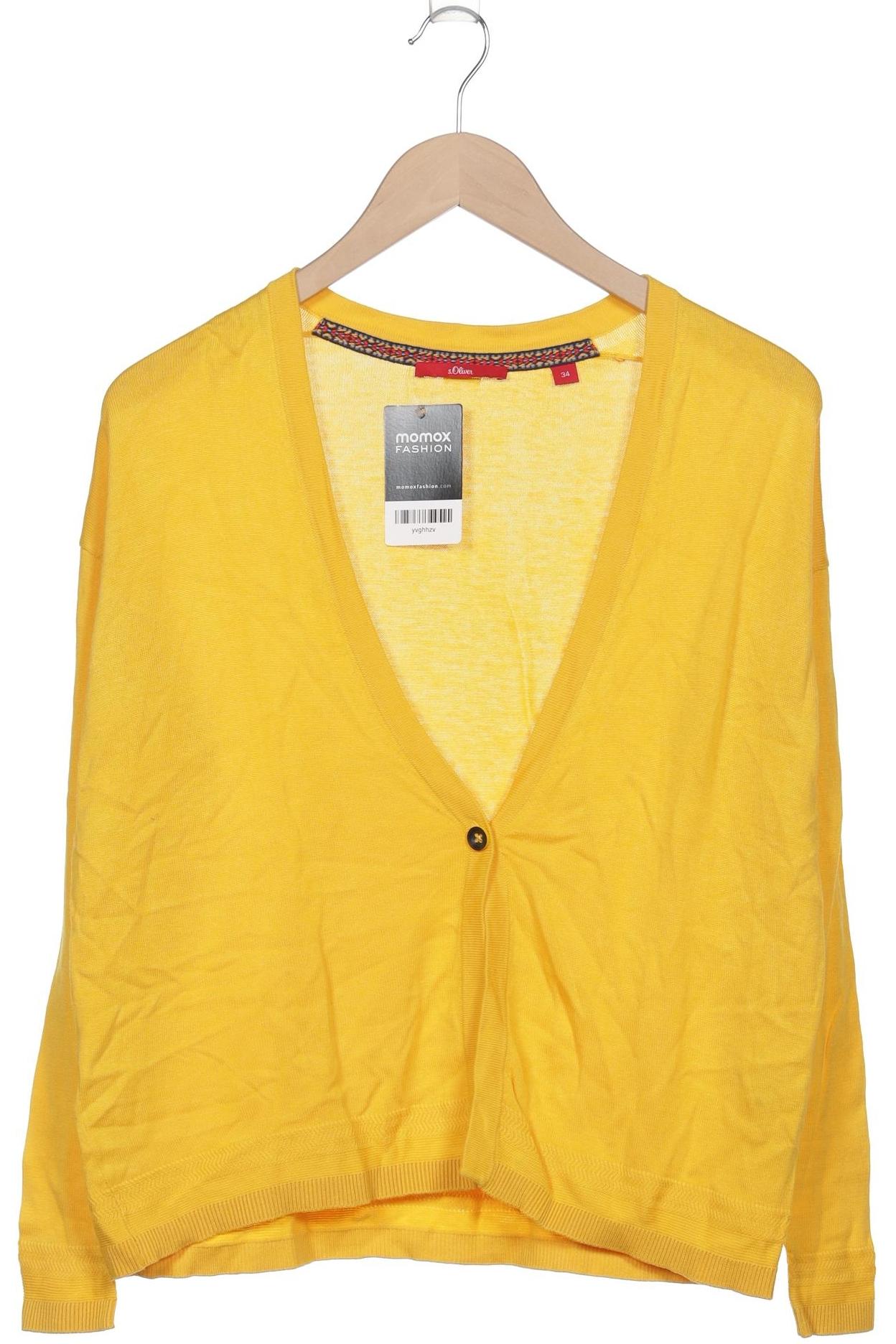 

s.Oliver Damen Strickjacke, gelb, Gr. 34