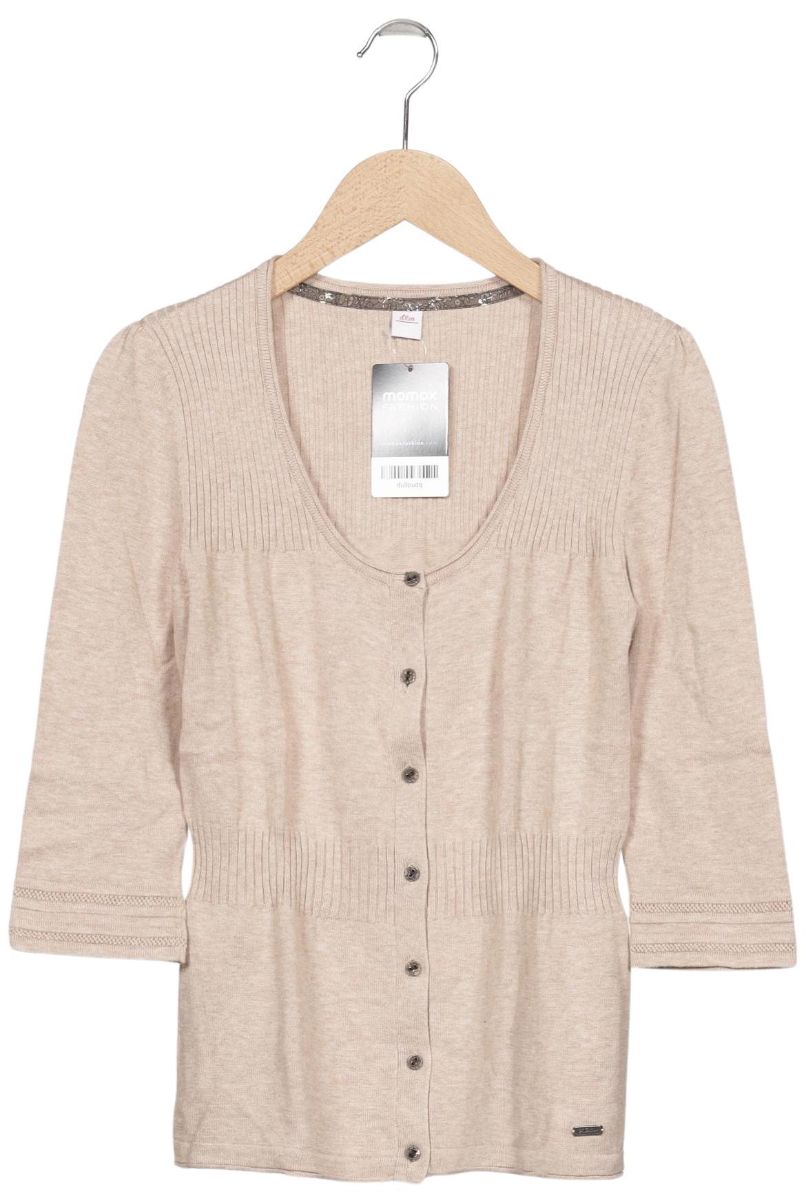 

s.Oliver Damen Strickjacke, beige, Gr. 34