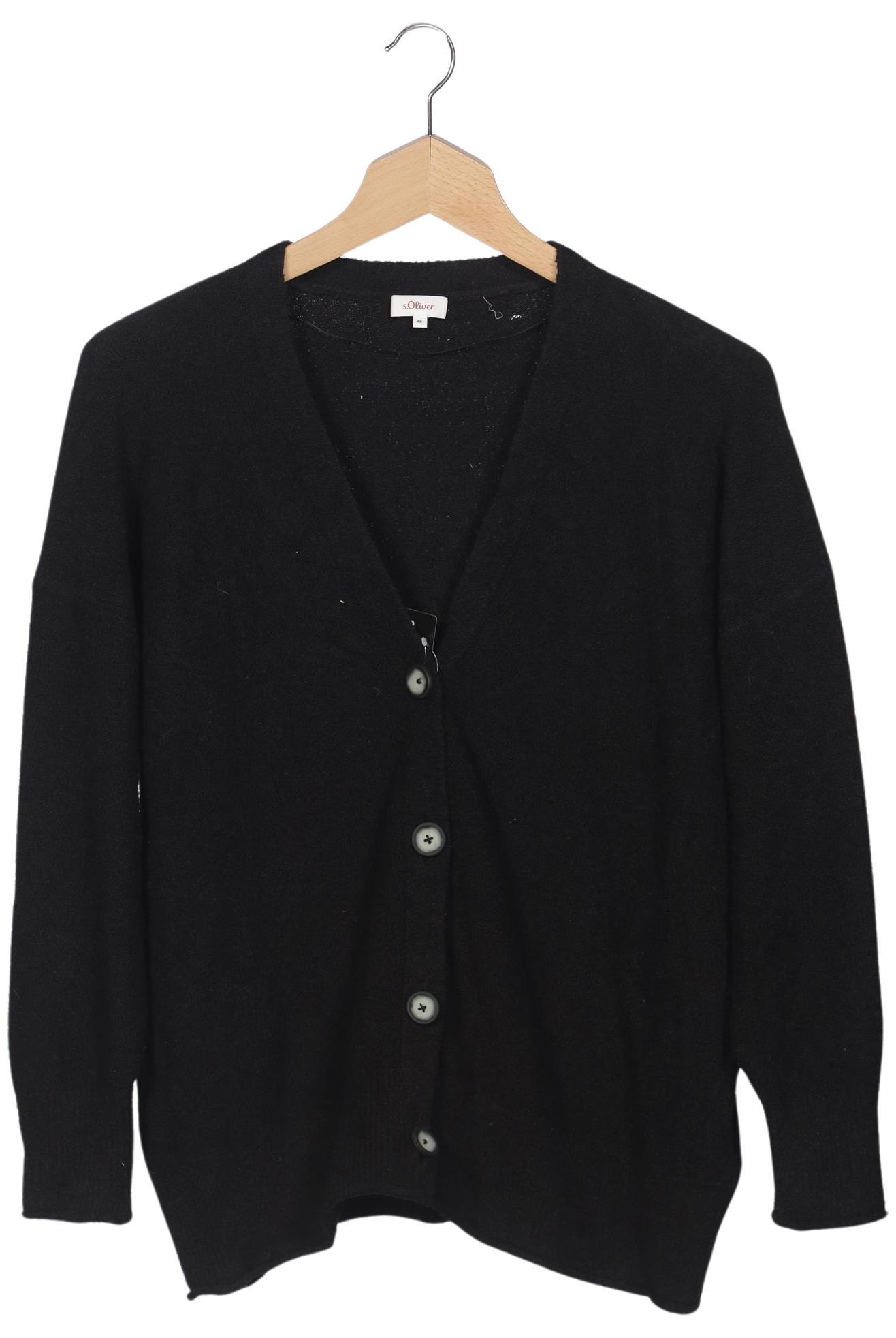 

s.Oliver Damen Strickjacke, schwarz, Gr. 48