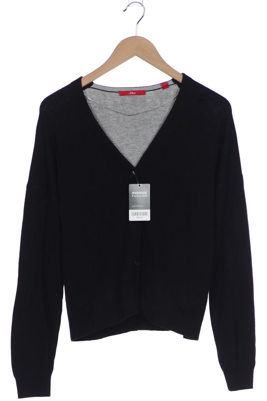 

s.Oliver Damen Strickjacke, schwarz, Gr. 38