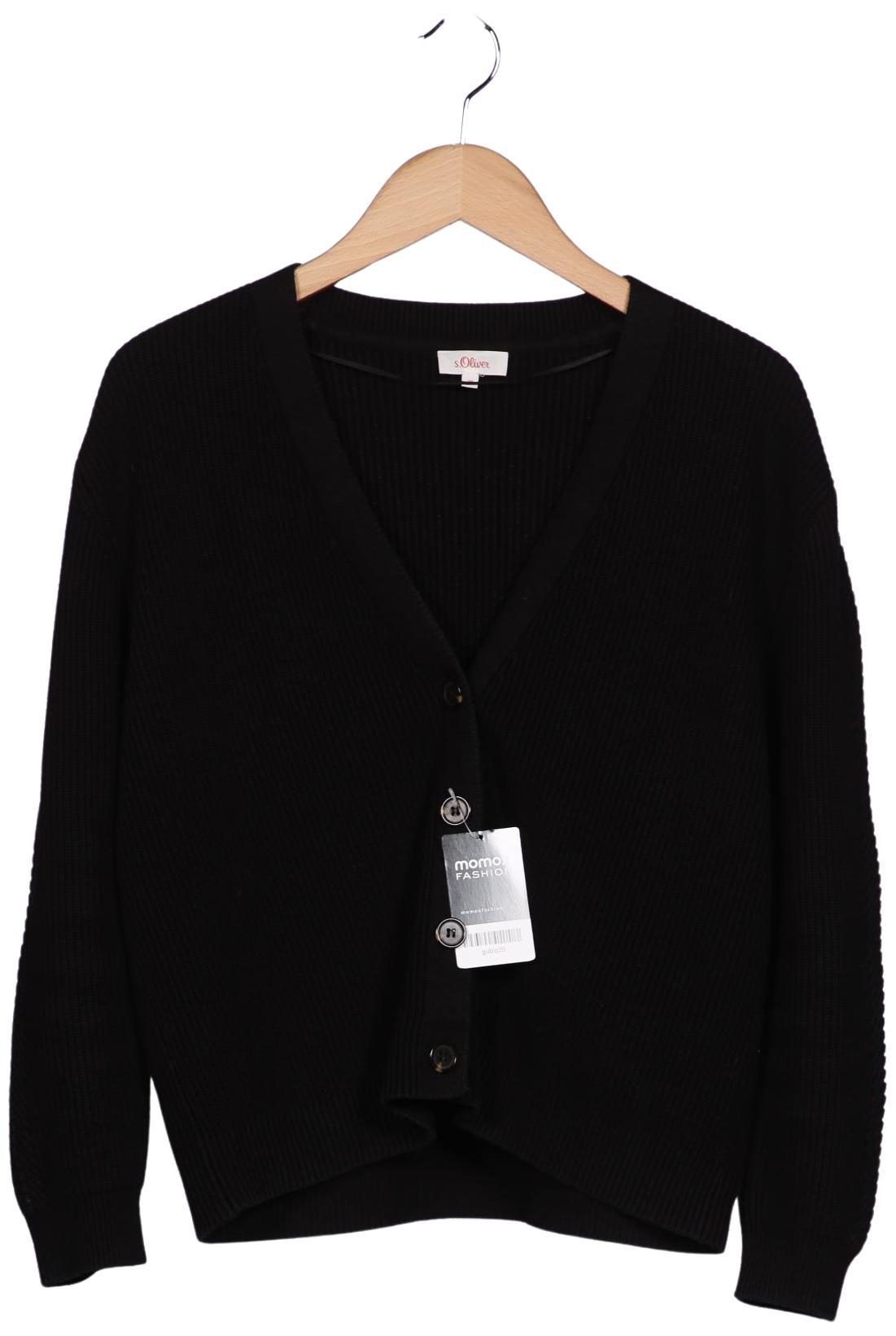 

s.Oliver Damen Strickjacke, schwarz, Gr. 38