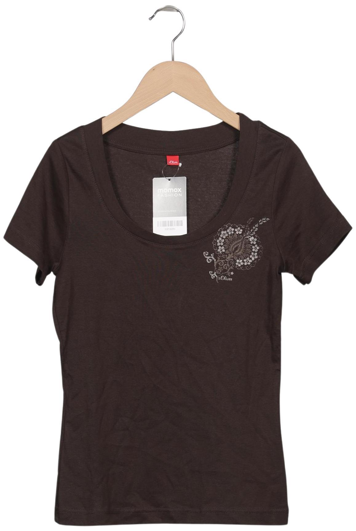 

s.Oliver Damen T-Shirt, braun, Gr. 34