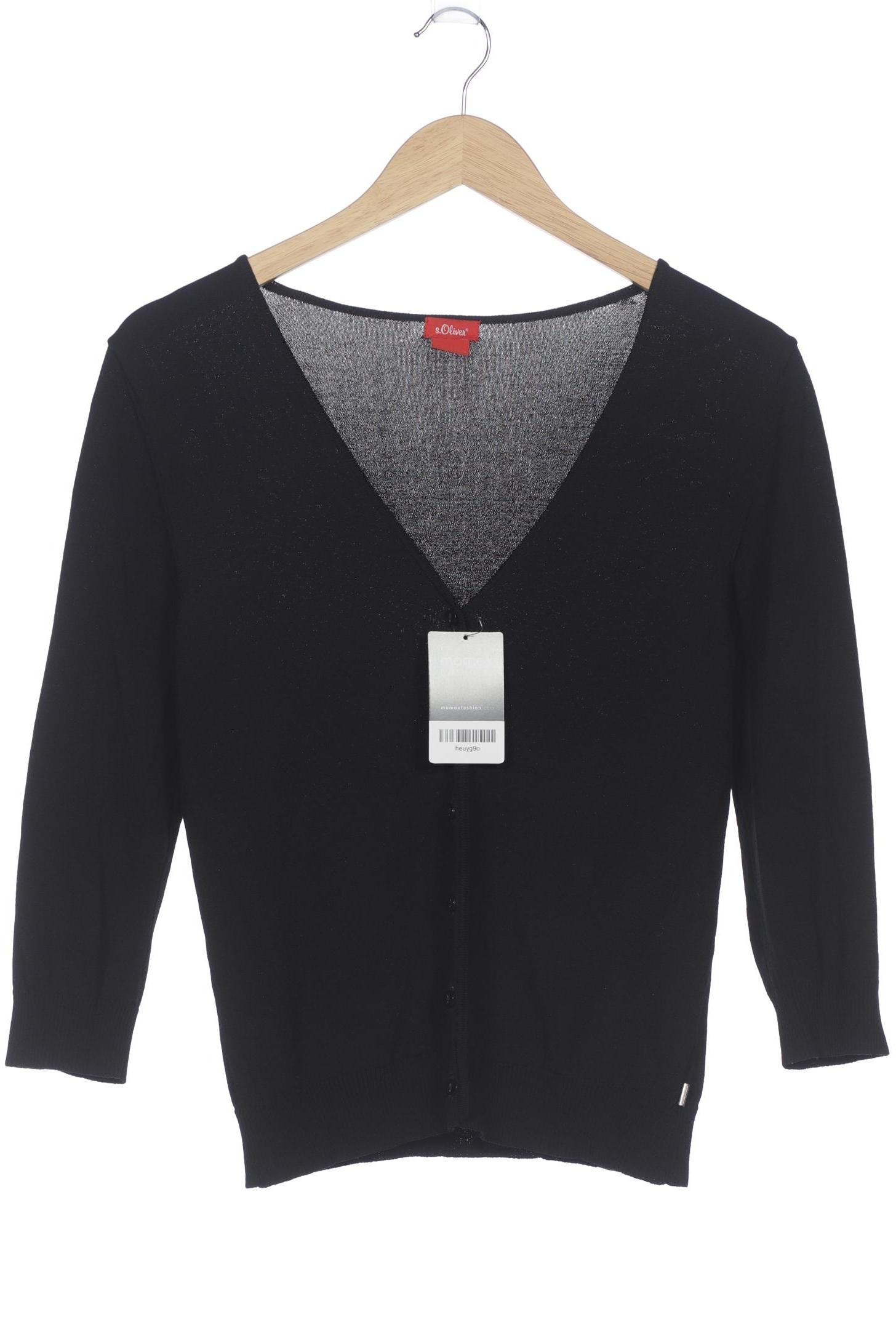 

s.Oliver Damen Strickjacke, schwarz, Gr. 38