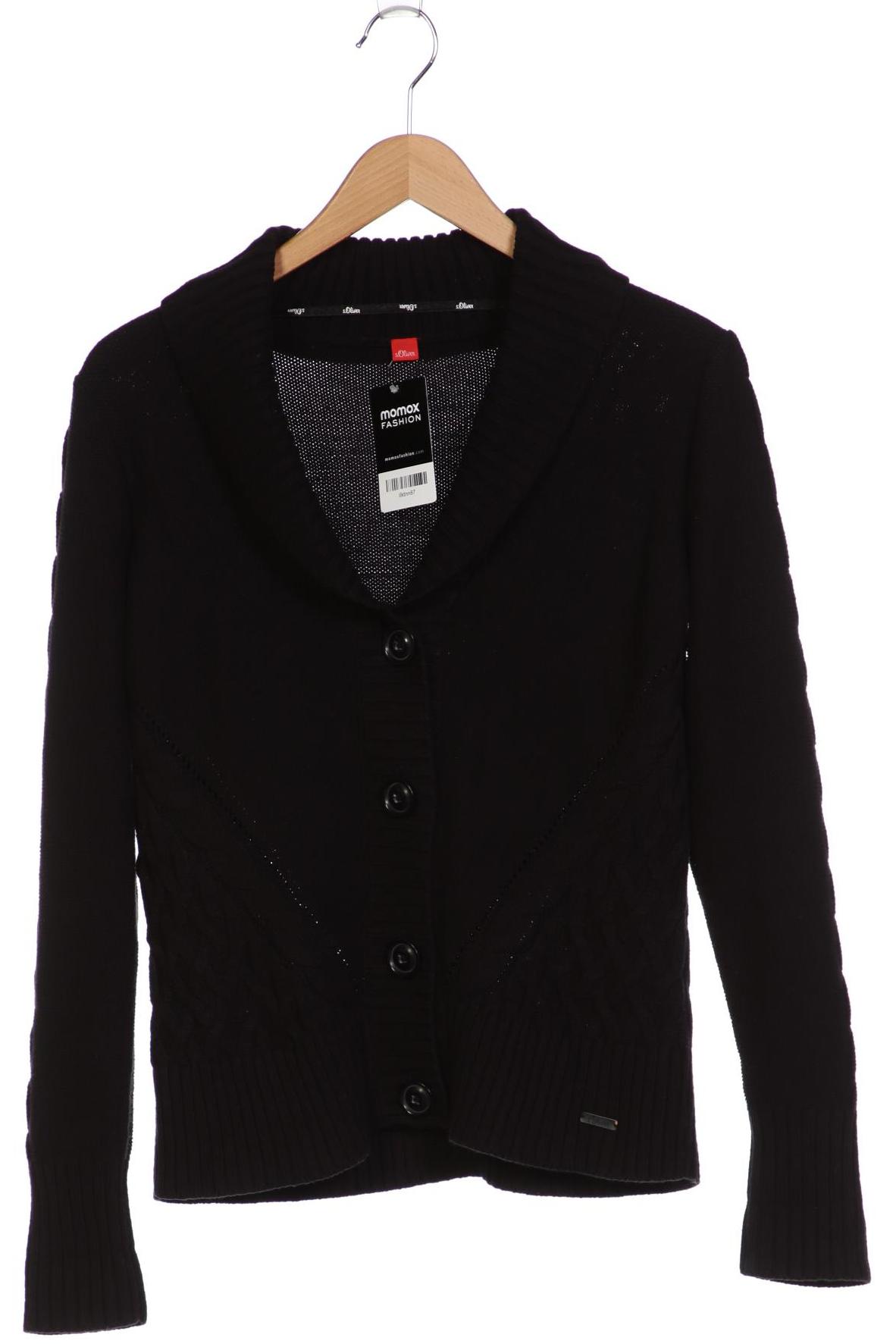 

s.Oliver Damen Strickjacke, schwarz, Gr. 38