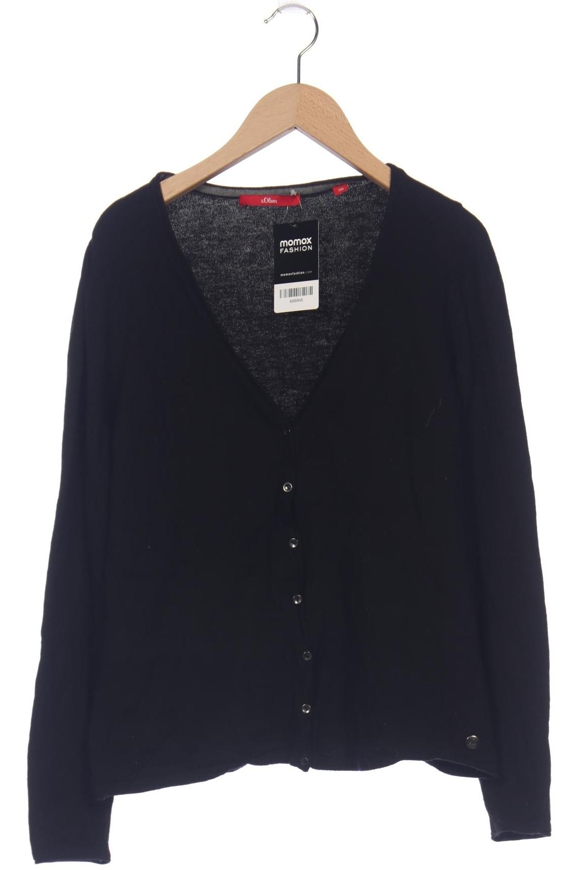 

s.Oliver Damen Strickjacke, schwarz, Gr. 38