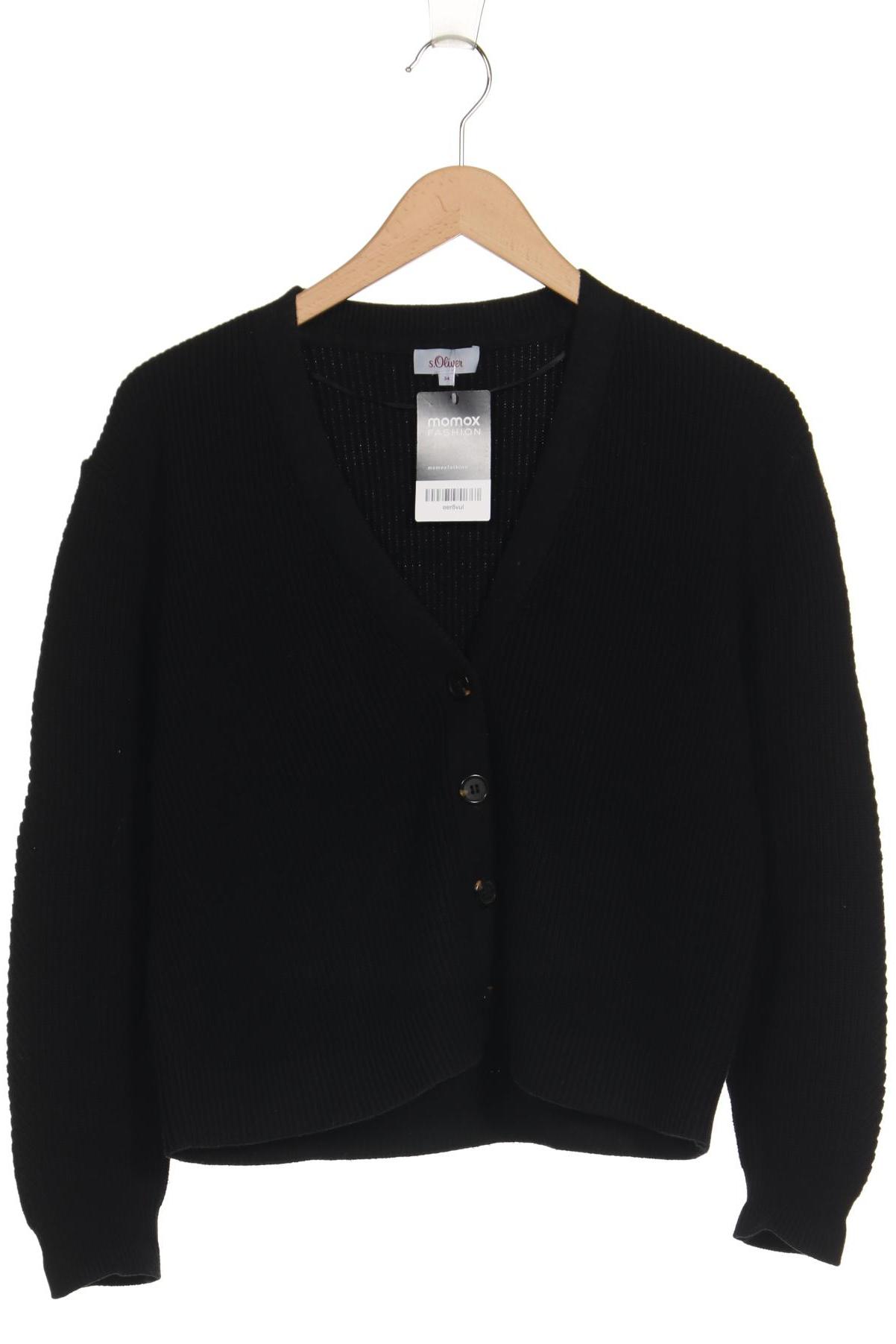 

s.Oliver Damen Strickjacke, schwarz, Gr. 34