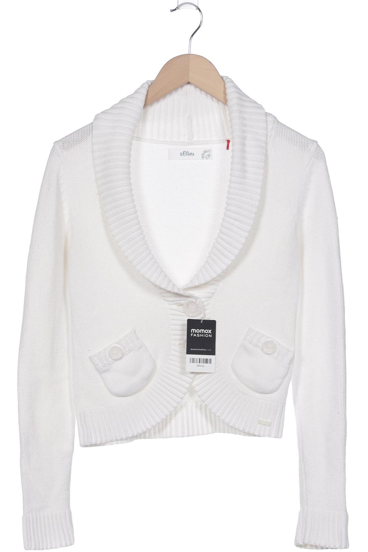 

s.Oliver Damen Strickjacke, weiß, Gr. 36