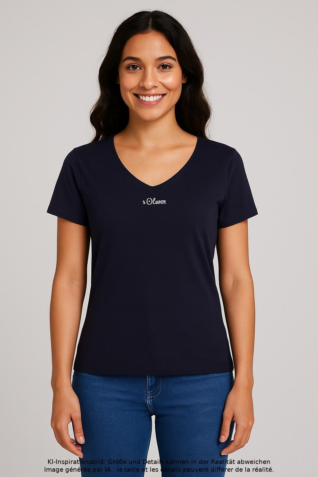 

s.Oliver Damen T-Shirt, marineblau, Gr. 36